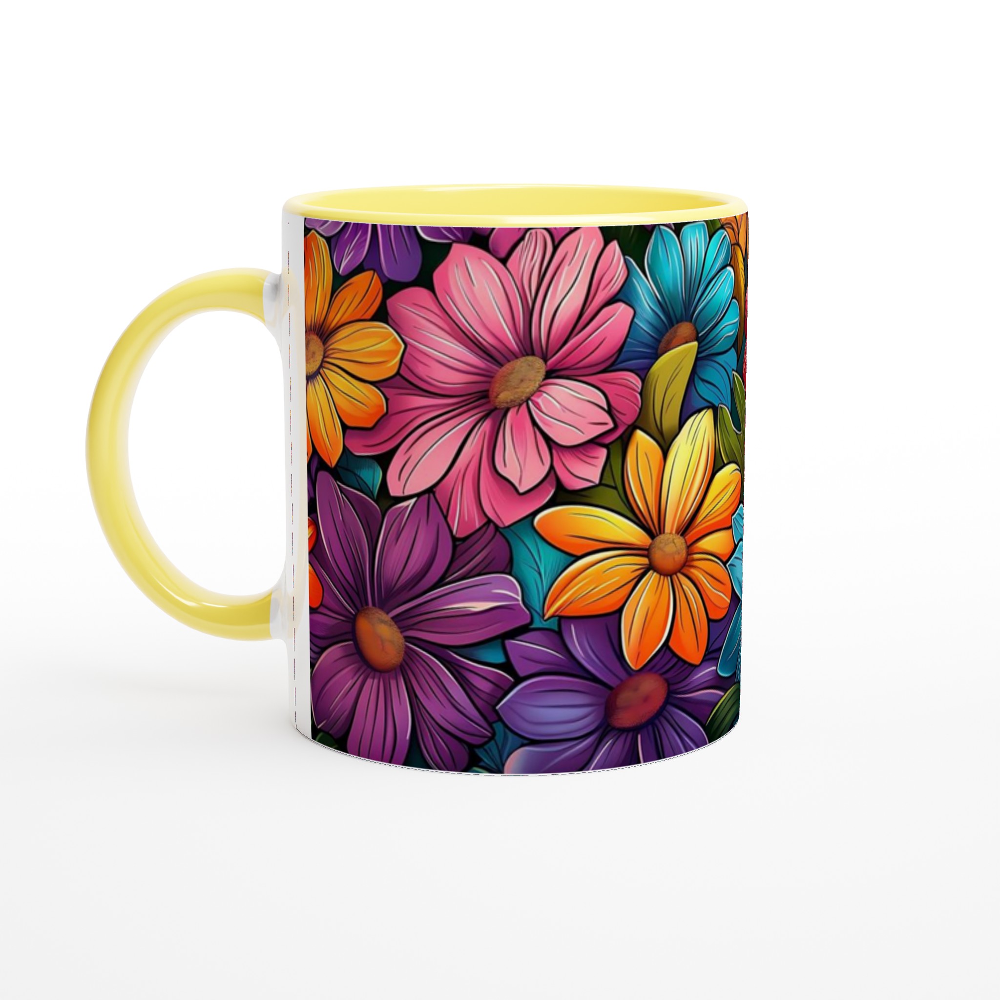 Färgsprakande Blomstermugg – 11oz Keramikmugg i ditt val av 7 nyanser för en personlig touch 3 80afda32-c978-4a8a-9b5f-2d8e5e579606