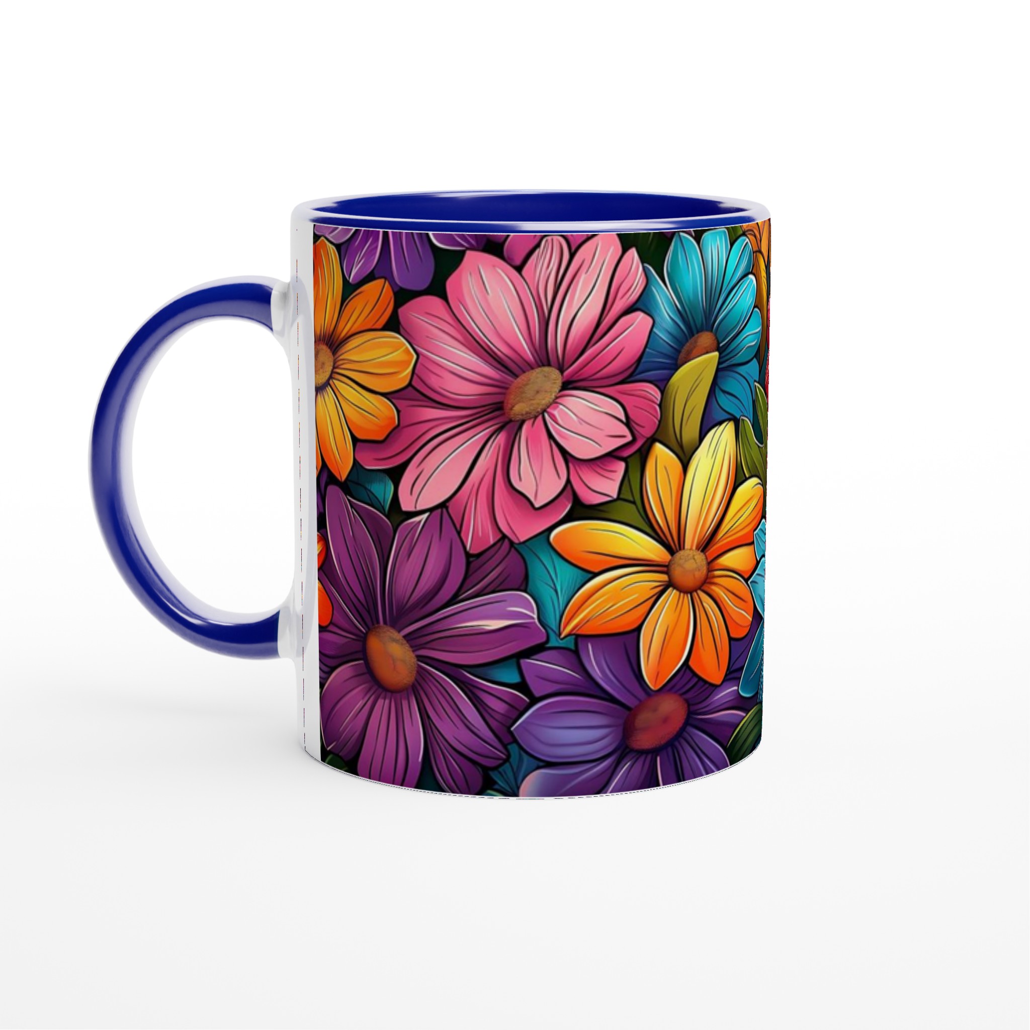 Färgsprakande Blomstermugg – 11oz Keramikmugg i ditt val av 7 nyanser för en personlig touch 2 80b4ae17-5213-4eeb-9826-d5dd21023893