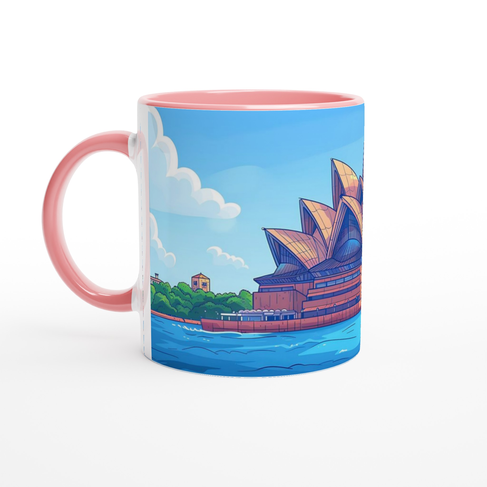 Sydney Opera House Cartoon Mugg – Levande Stadsbild i Klarblåtoner, Välj Din Favoritfärg! 6 80c72048-f08c-423c-b675-a2b81ebd03eb