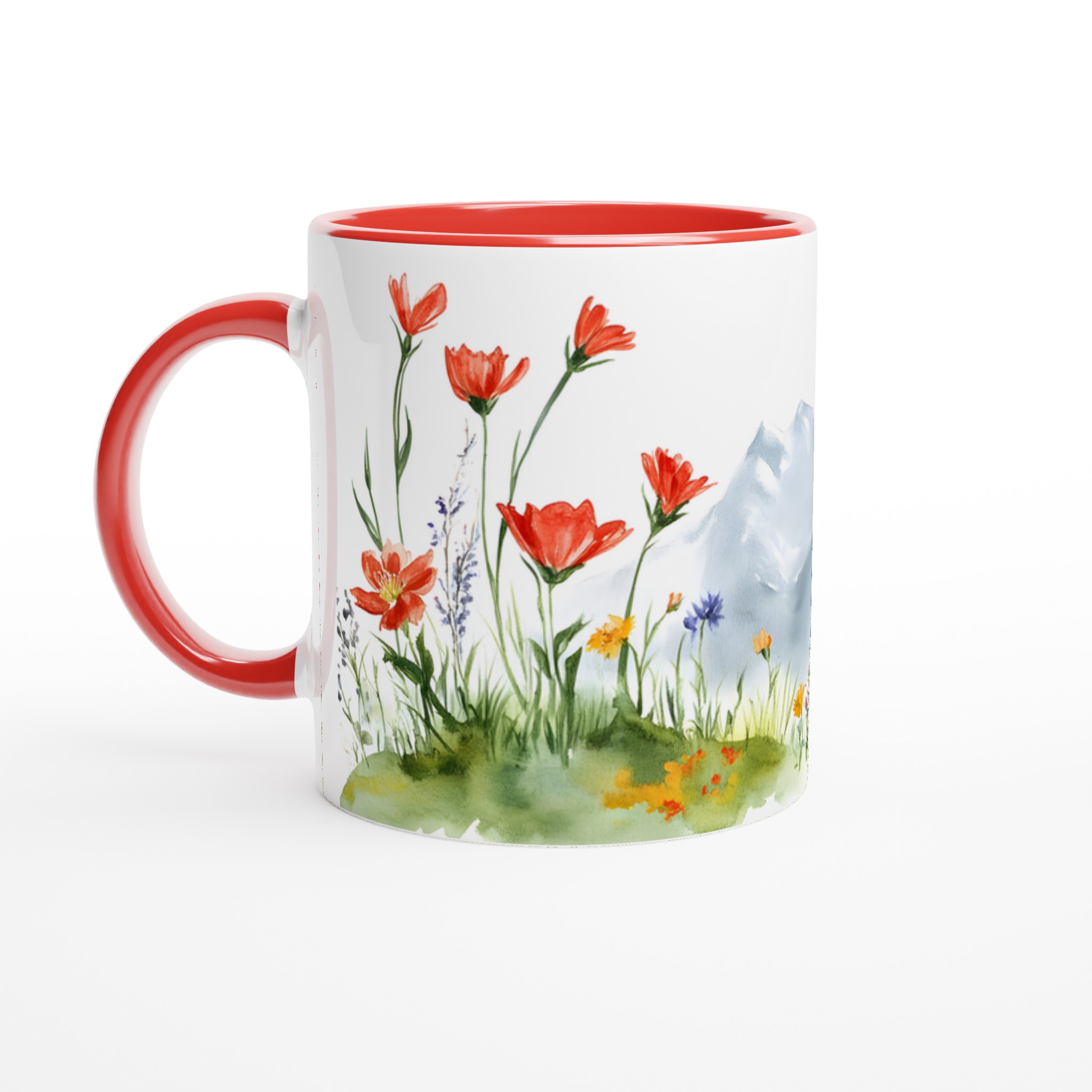 Akvarellblommor & Berg 11oz Keramisk Mugg – Konstnärlig Design för Din Favoritdryck 5 80da8855-b1b9-409e-88b0-5a72b82dec3b