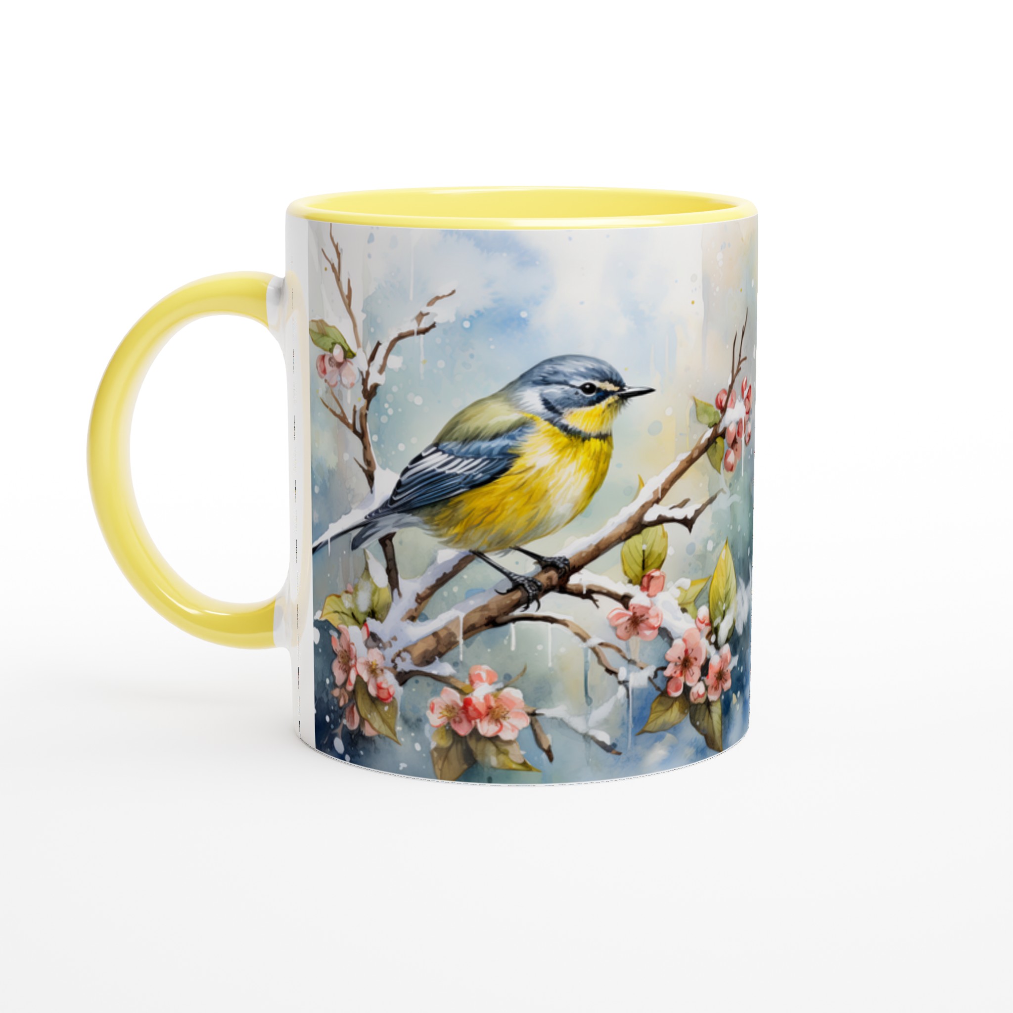 Vit 11oz keramisk mugg med fängslande vinterfågelmotiv i sju färgstarka nyanser 3 80f4b85f-297a-415b-9c76-f98e212ec9dc