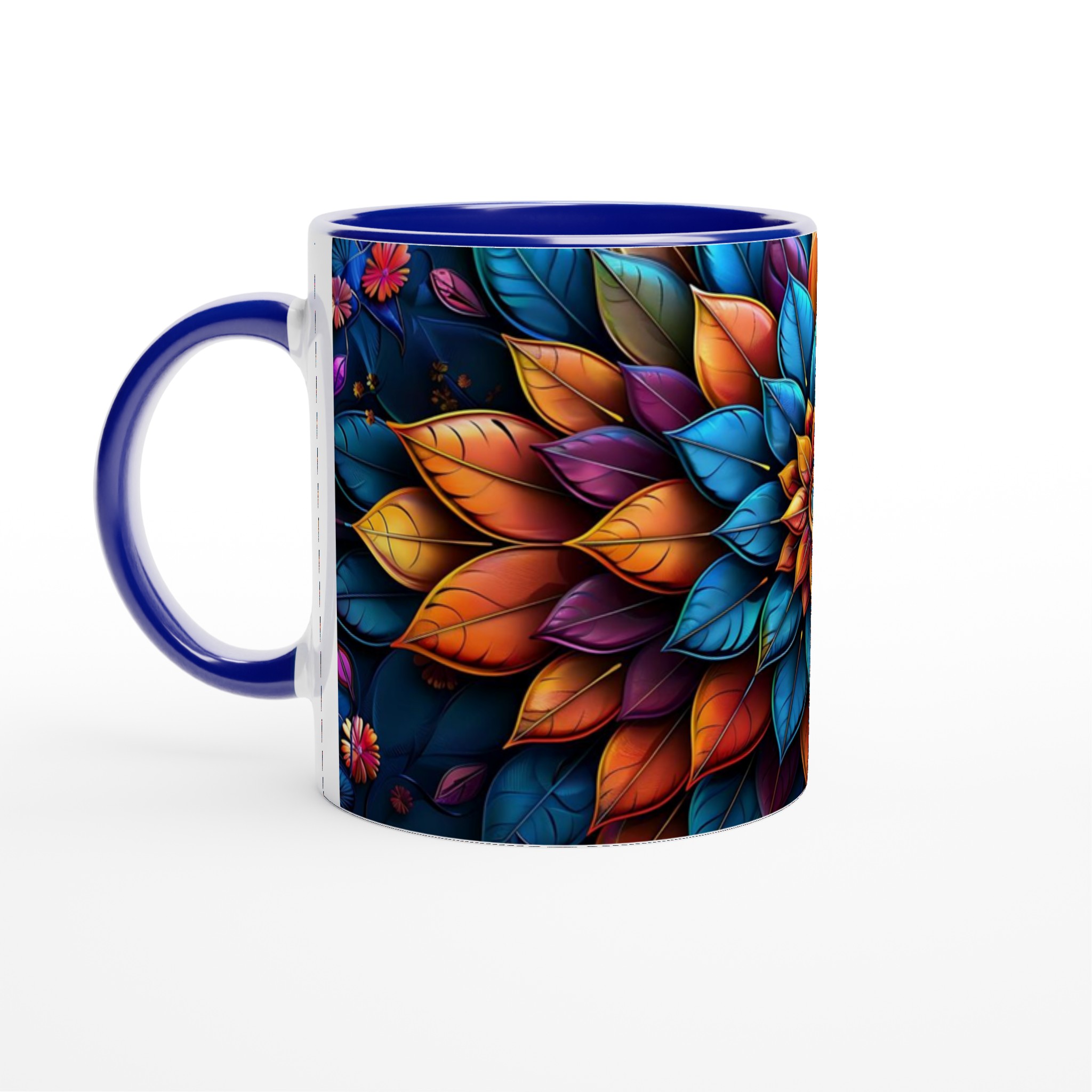 Färgglad Mandala Keramikmugg - 11oz, Välj bland 7 Livfulla Färger 2 81187522-958e-48a7-9241-8192614d89bd