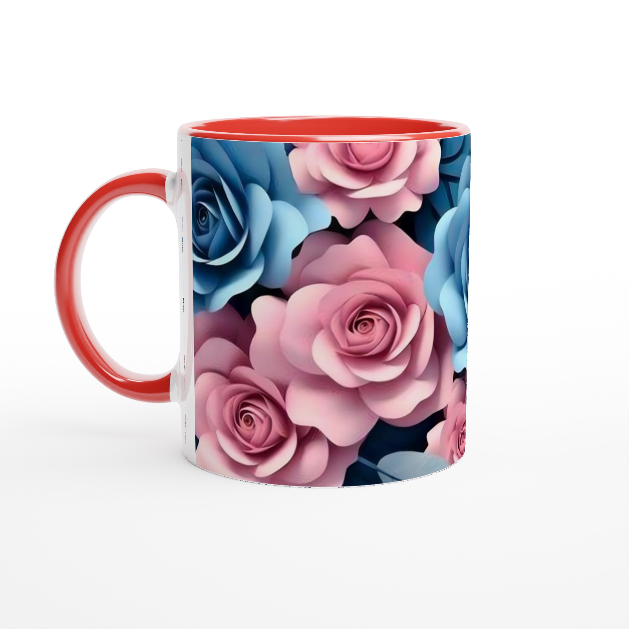 Elegant 11oz Keramisk Mugg med Blå och Rosa Rosor – Välj Din Favoritfärg 5 813c1da2-68e1-4a00-abaa-609eebe9d6d3