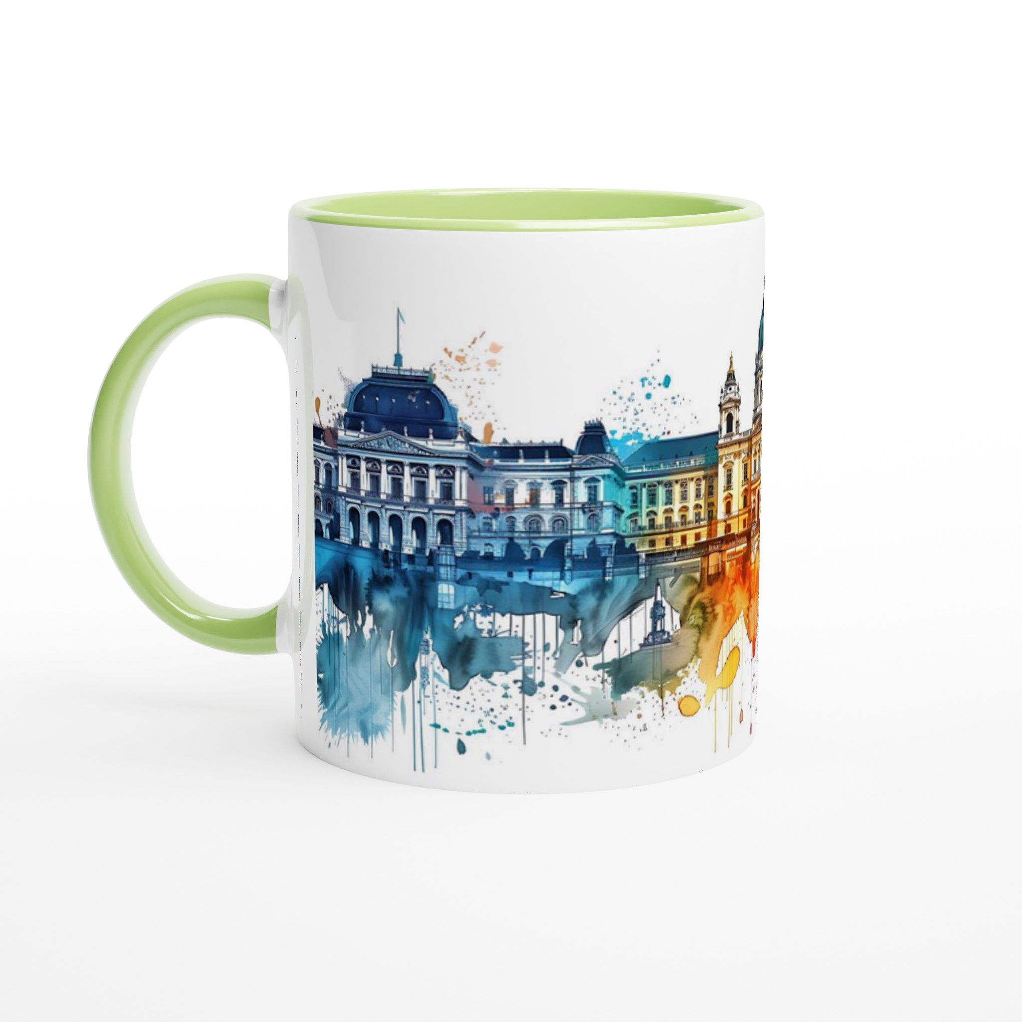 Abstrakt Stadsbild Akvarell Mugg – Levande Färger & Kreativ Design, Välj din Favoritfärg! 7 8182cb0f-0f2b-4fe2-aa28-f08054b225aa