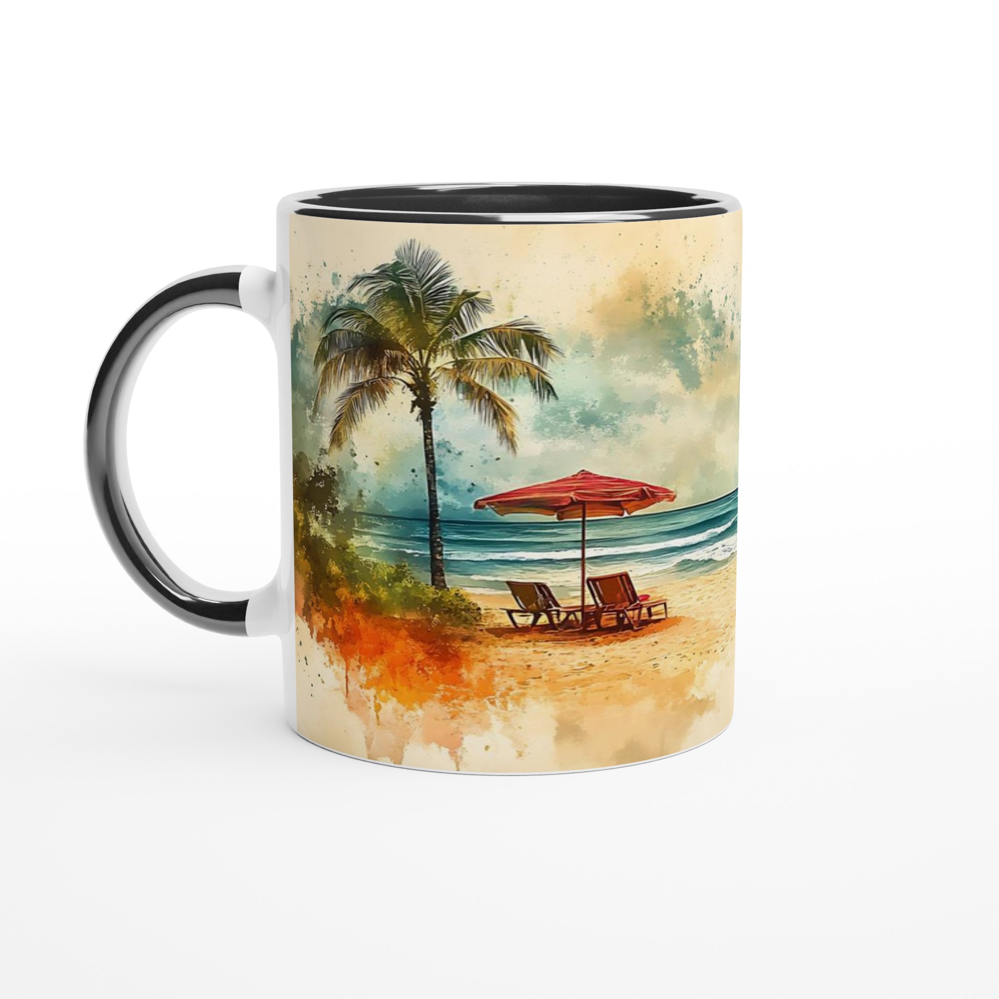 Summer Dreams Keramikmugg - Akvarell Beach & Surfmotiv i Väljbar Färg 4 818539f7-c3bd-4fd4-80e2-a3bad0f09e40
