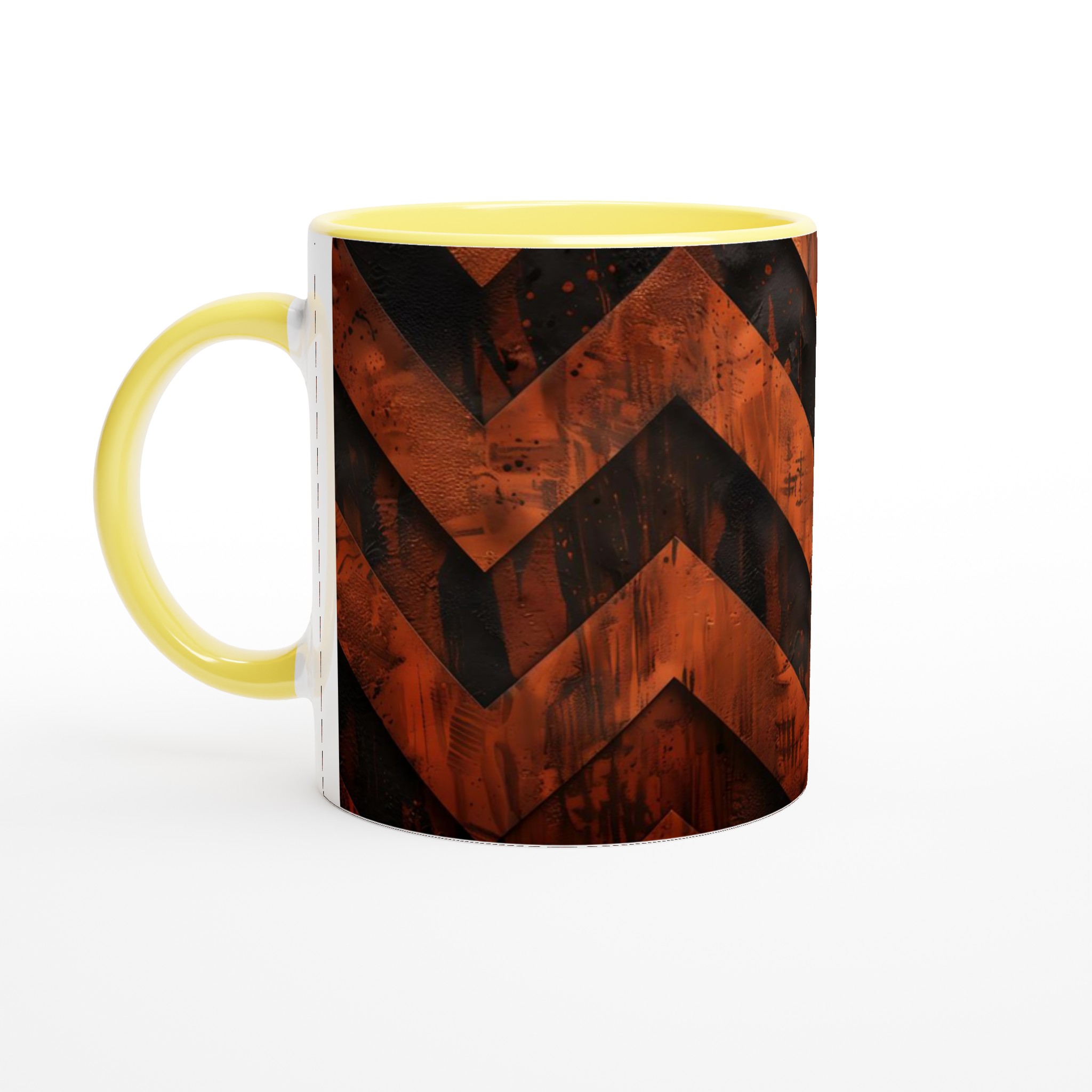 Vit 11oz keramisk mugg med djärv orange och svart zigzag-design – välj bland sju färgstarka keramiska nyanser 3 81cb14c6-0217-4495-ae1a-ed6fce02a860