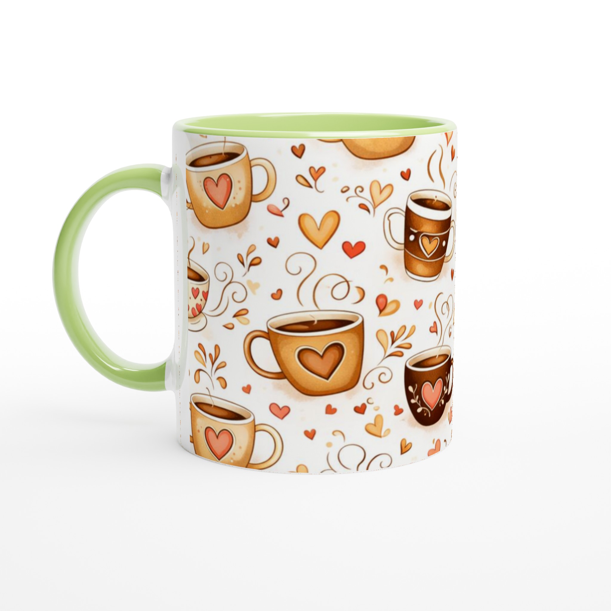 Vit 11oz keramisk mugg med kärleksfullt hjärtmotiv i flera färger 7 81dd625e-59bd-4227-abaf-c3d19ac67bdf