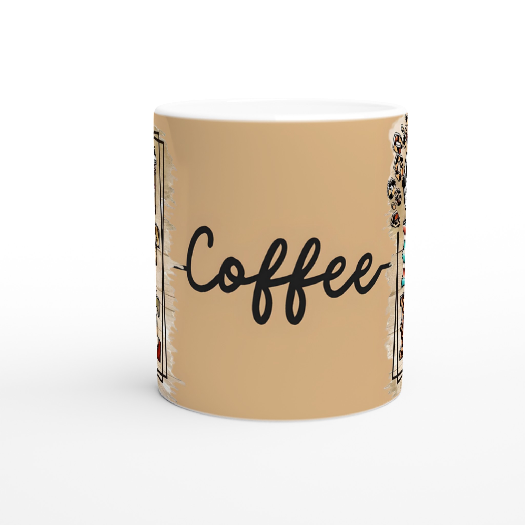 Färgstark 'COFFEE' Mugg – Leopardmönster & Rustik Charm i 11oz Keramik 8 81dde17c-d666-4f8c-9aed-bce23fbf792c