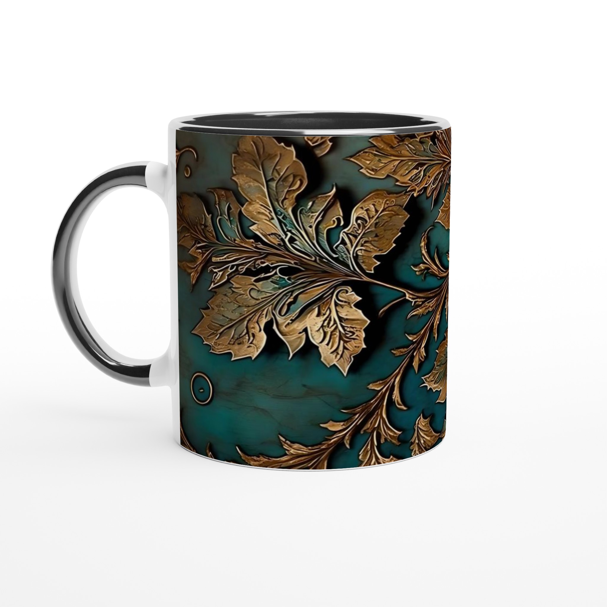 Vit 11oz Keramisk Mugg med Eleganta Gyllene Blad – Välj Din Favoritfärg 4 81ef56b1-15b4-4e11-beee-67a55f55e111