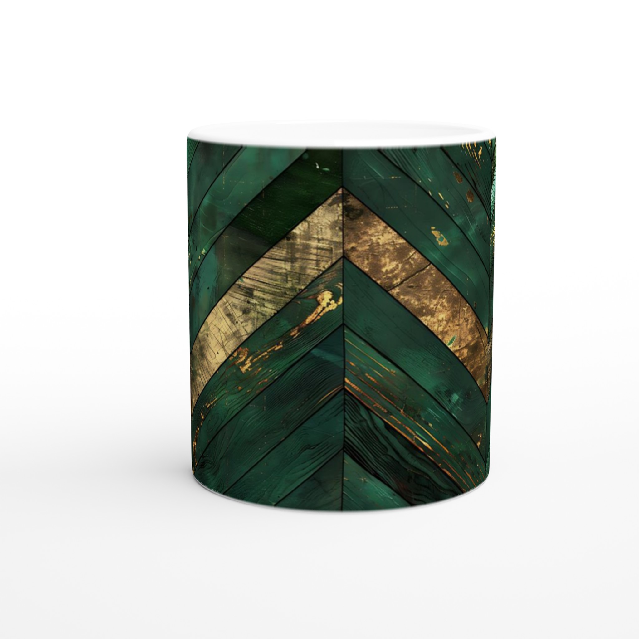 Vit 11oz keramisk mugg med elegant grön och guld design – välj bland sju färgstarka keramisktoner 8 82316362-2a39-4579-936e-5a65d5cc3da0