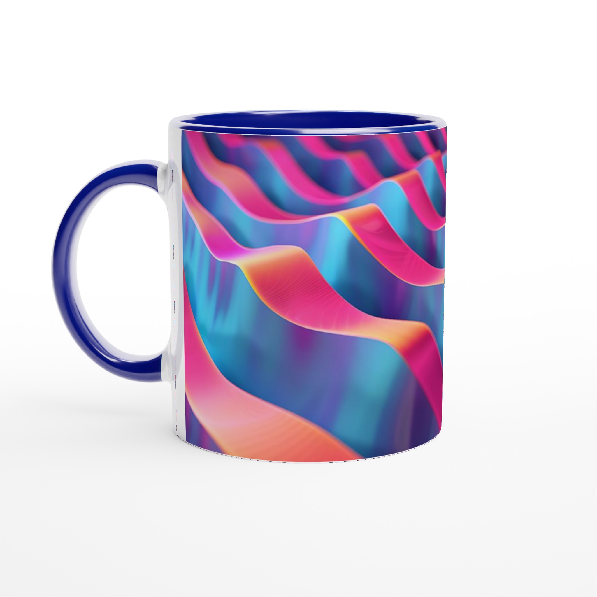Abstrakt Vågmotiv 11oz Keramisk Mugg – Vibrerande Design i Valfri Färg! 2 828d5598-2696-4174-8306-e6535b023d49