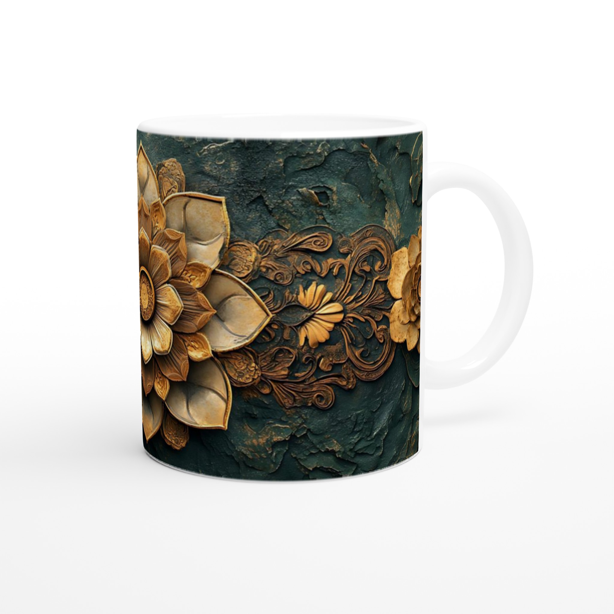 Lyxig Guld Lotus 11oz Keramikmugg - Välj din färg 9 82909165-6a8e-4db2-bea0-18e72b598455