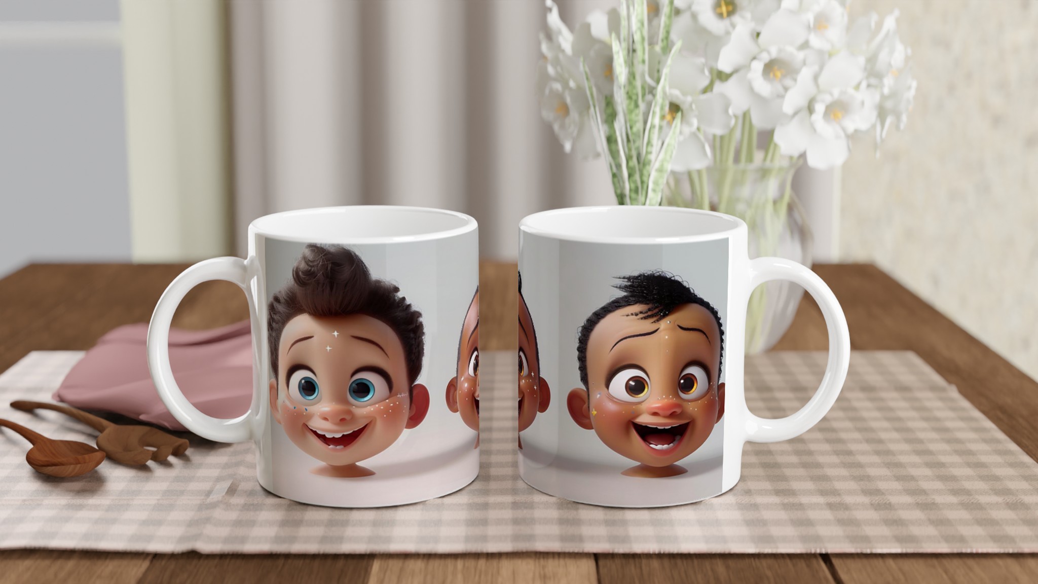 Glädjefylld Barndomsmugg – 11oz Keramisk Mugg med Lekfulla Ansikten i Flera Färger 10 82a65e2d-feb1-4fed-8611-deddcf2cf9cb
