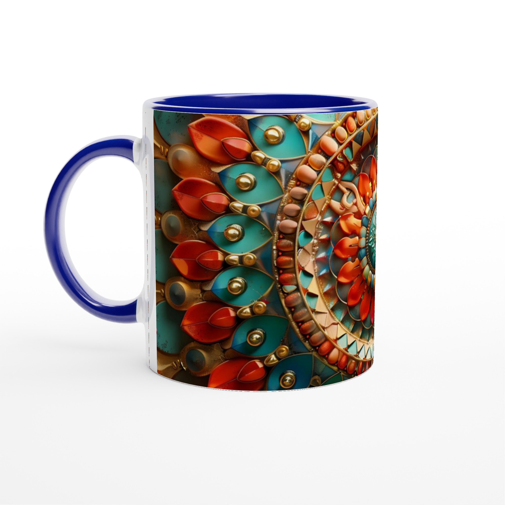 Mångfärgad Orientalisk Mandala Keramikmugg – 11 oz Vit Mugg för Livliga Tryck 2 83075f57-4a0e-4ff2-849e-e09a56a54d4c