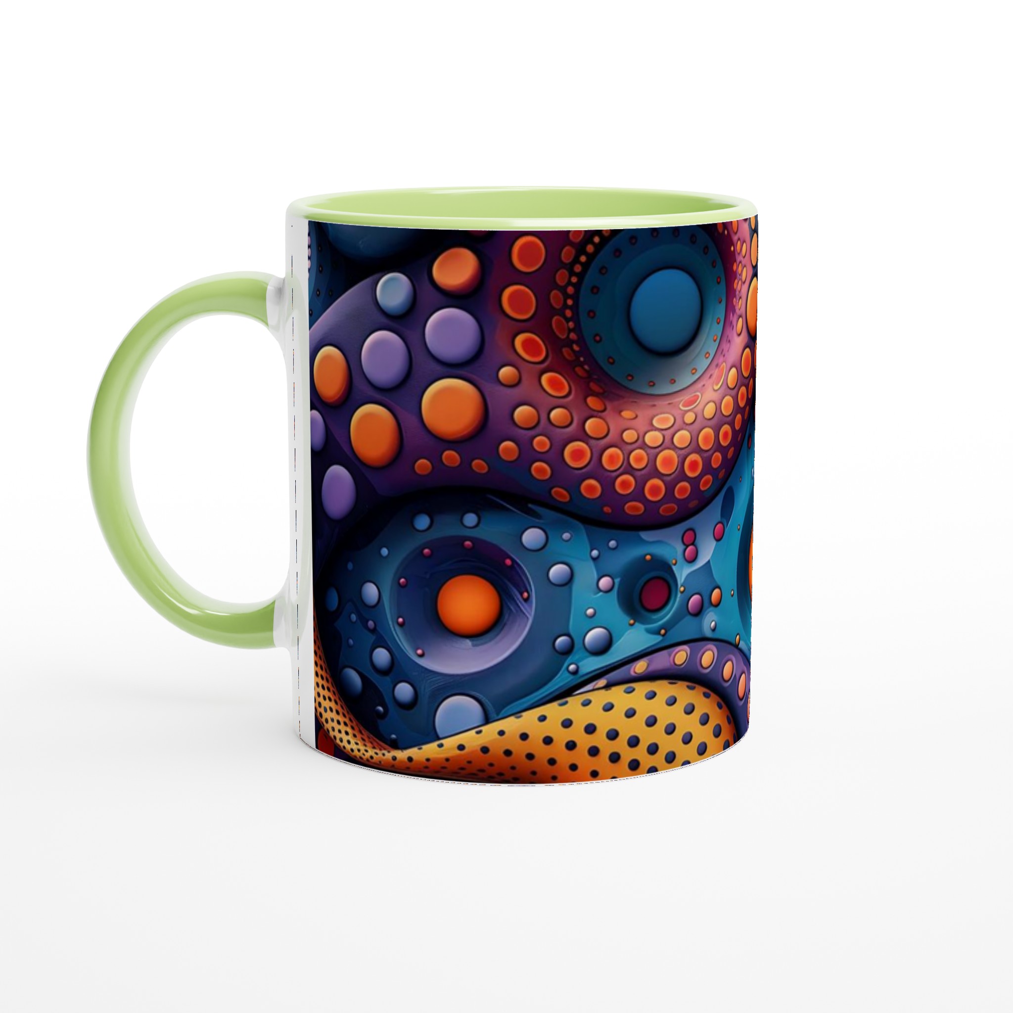 Abstrakt Bubbel Keramikmugg - Livfull Design i Blått & Orange, 11oz 7 833234a4-dc4e-4b70-bcb6-30737574d245