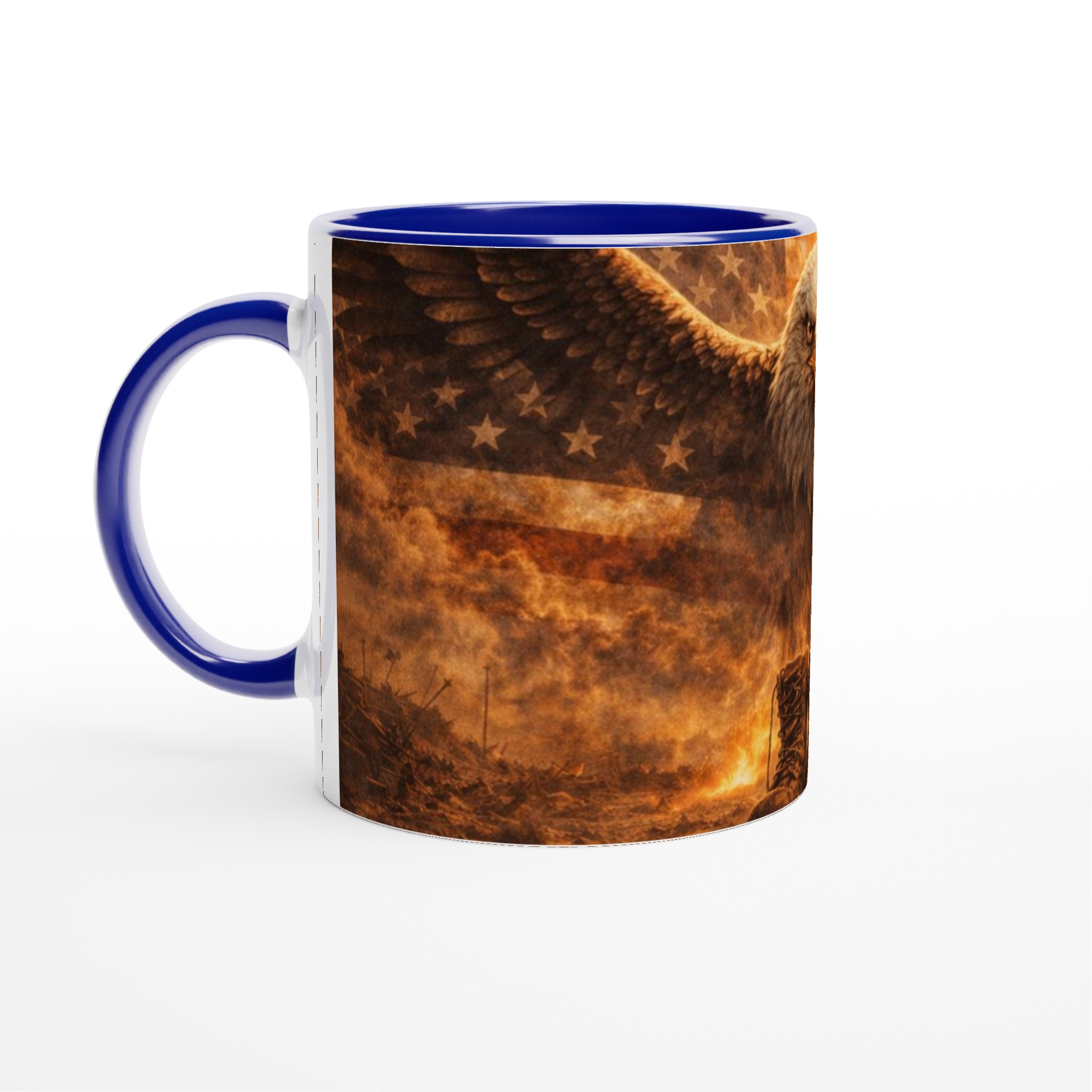 Vit 11oz keramisk mugg med majestätisk örn och patriotisk elddesign – välj bland färgstarka keramiska nyanser 2 8357a724-ed8a-4618-bdb9-fc726ae9d7f9