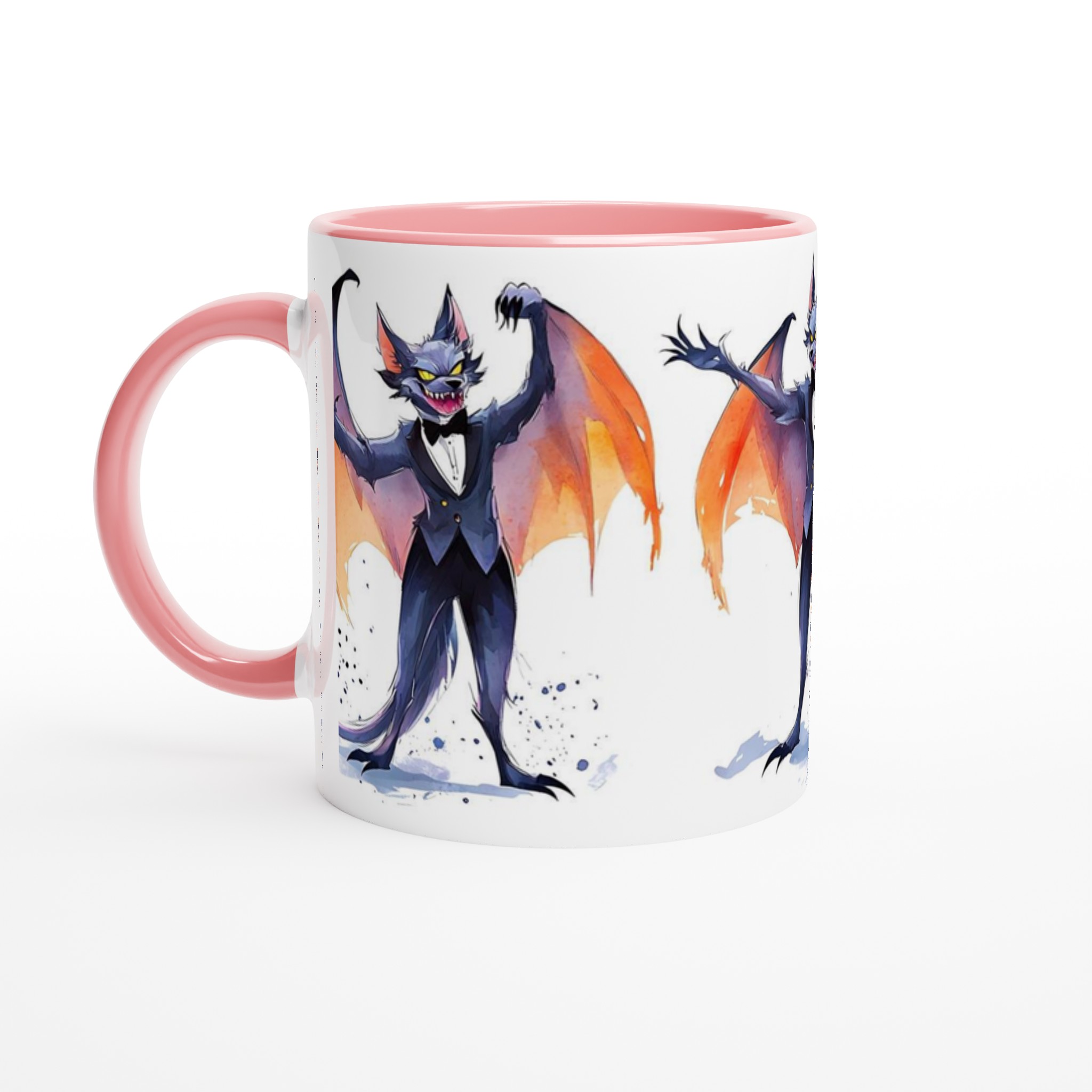Mystisk Fladdermus Akvarell Mugg - Unikt Tryck med Vibrerande Färger | 11oz Keramisk Kaffekopp 6 835fceaf-edbc-4eac-b0a6-80d49b89b809