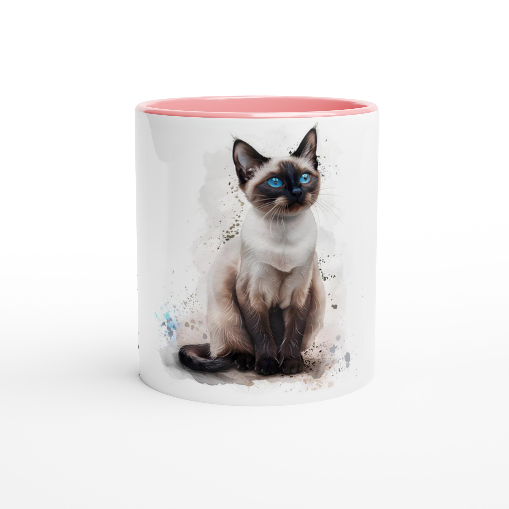 Siamkatt akvarell 11oz keramikmugg – Perfekt för kattälskare i ditt val av sex färgade nyanser 3 836090eb-f2cd-4f8b-9594-b8d06372416b