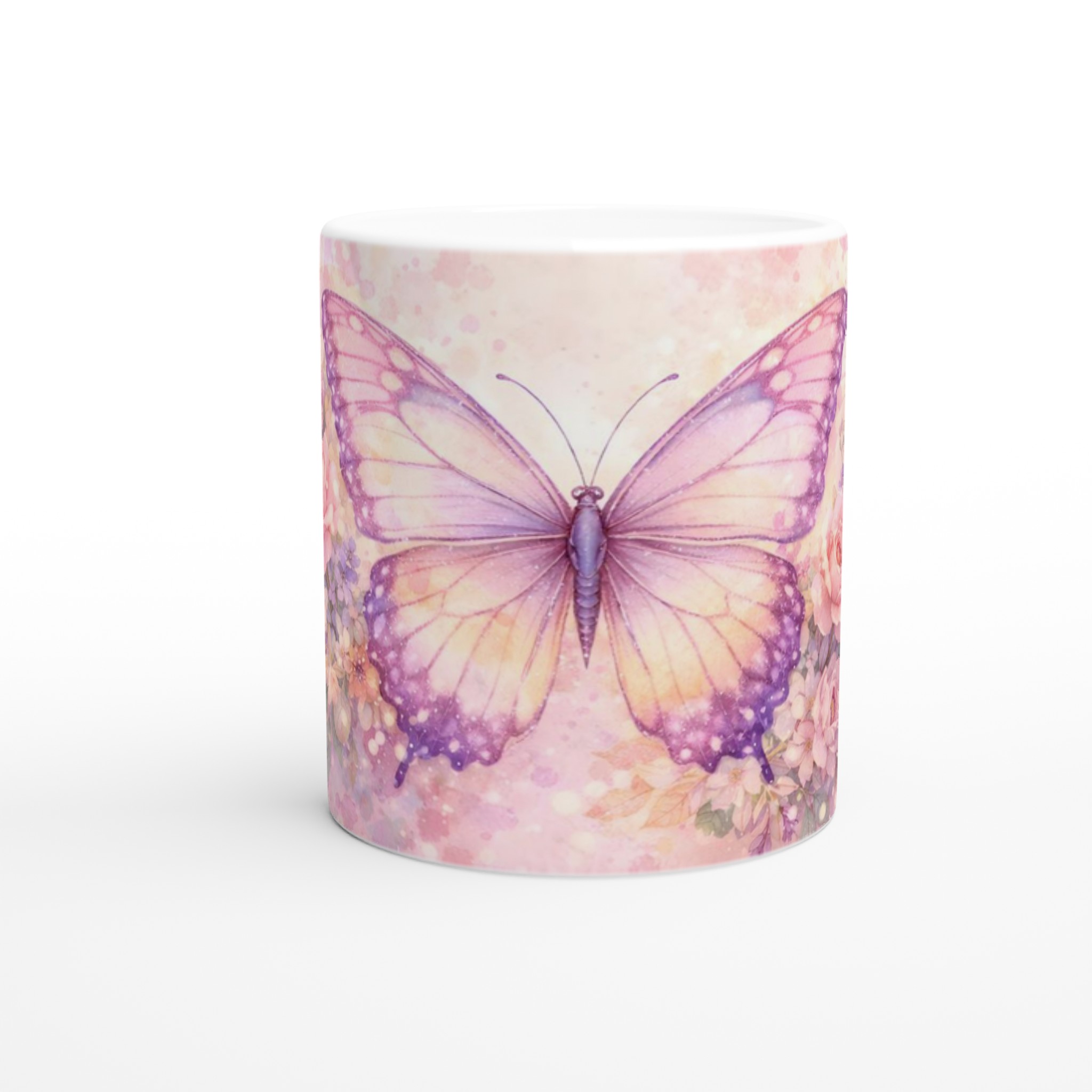 Elegant 11oz Ceramic Mug with Soft Pastel Butterfly & Floral Design 8 838dda87-53b9-47ab-a7b3-c79c54a73aa9