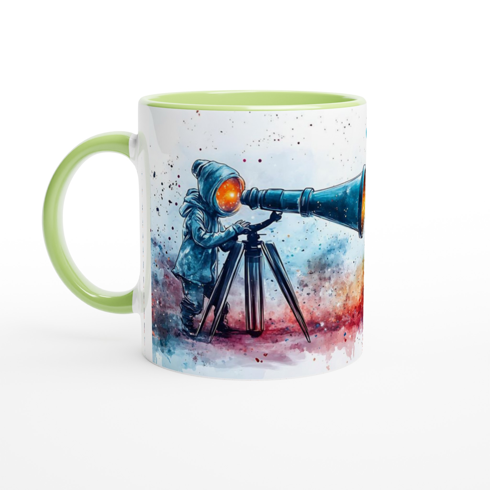 Mystisk Halloween Mugg: Barn med kikare & Lysande Pumpa – Vattenfärgsstil Keramisk Mugg 7 83c895d2-3585-4ec6-9de1-de2a9d4413b5