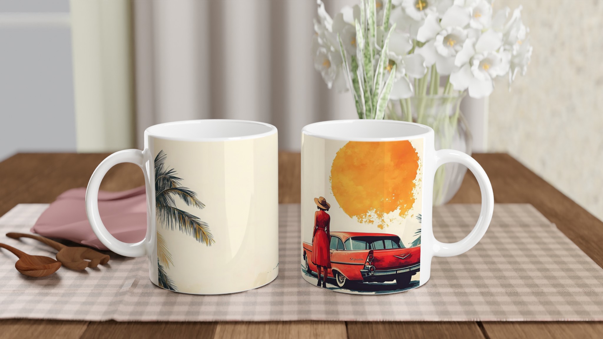 Elegant Vit 11oz Keramisk Mugg med Retro Solnedgångsdesign – Välj Din Färg 10 83ef1acf-99a2-4ada-85d9-f8a90be3201b