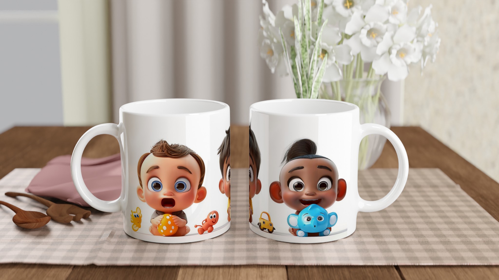 Söta Babyvänner 11oz Keramikmugg – Glada Karaktärer i Klara Färger för Kaffestunder 11 83fb704a-e0e8-41a6-ae75-3bdfb38dce04