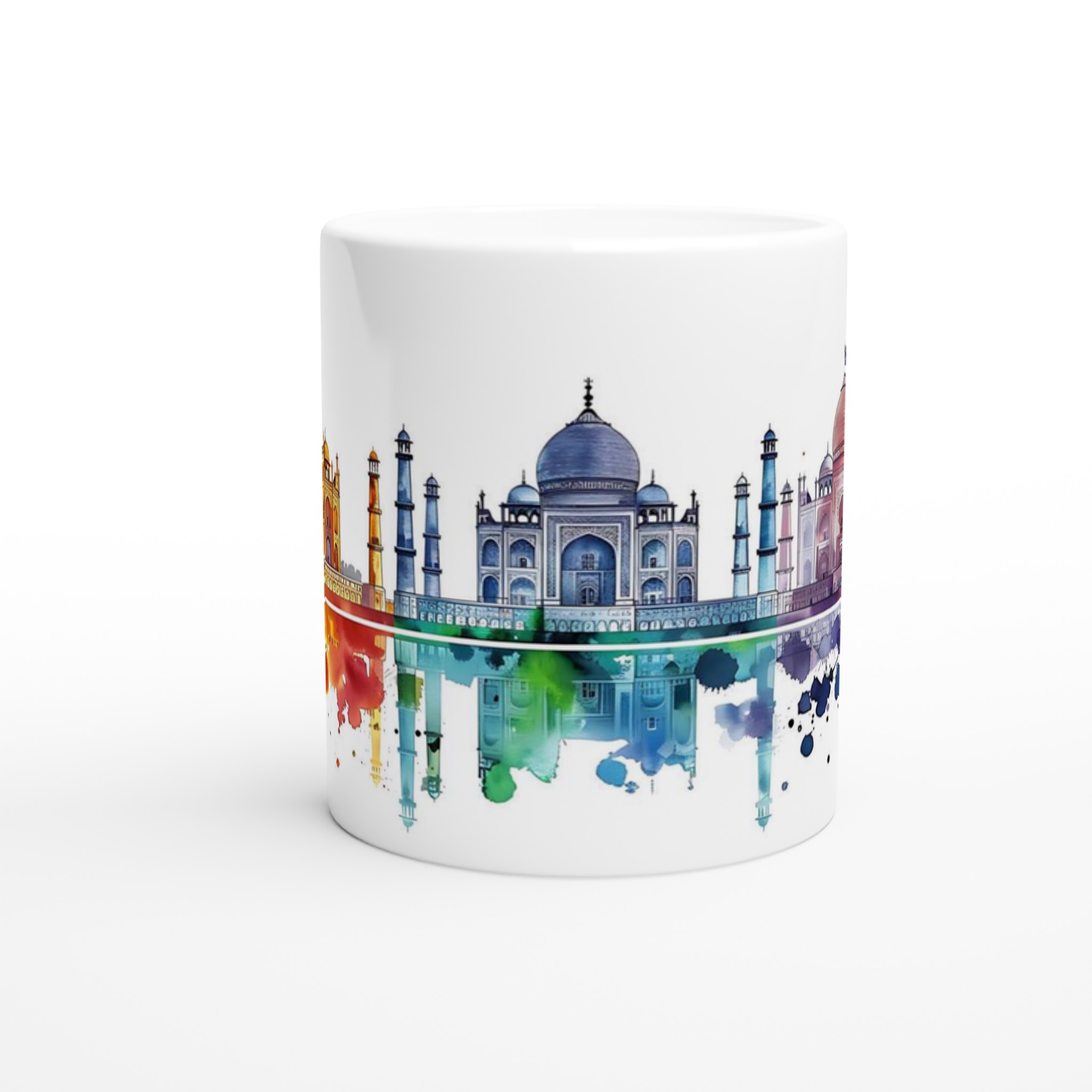 Taj Mahal Horizon: Akvarellmugg med Levande Färgstänk – Välj Din Favoritfärg 9 83fda47a-42f7-4bbf-817b-3be8c0e34c90