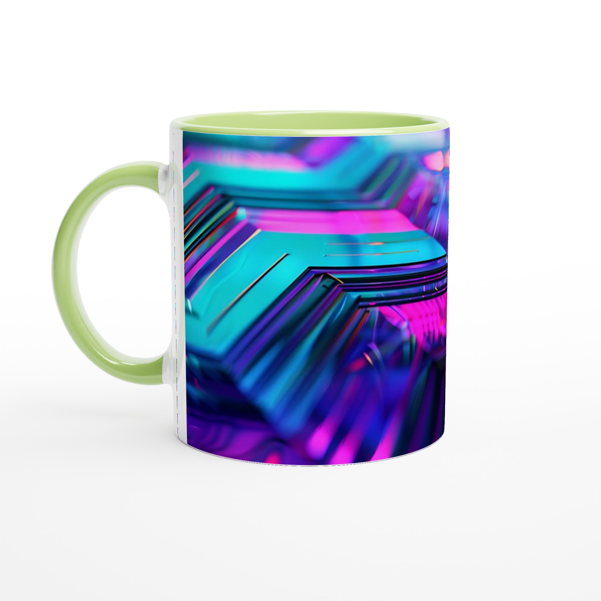 Neon Vågmönster 11oz Keramisk Mugg – Färgglad Abstrakt Design för Kaffe & Te i Flera Nyanser 7 8473437d-2603-4e3b-90f4-1e9660f03a79