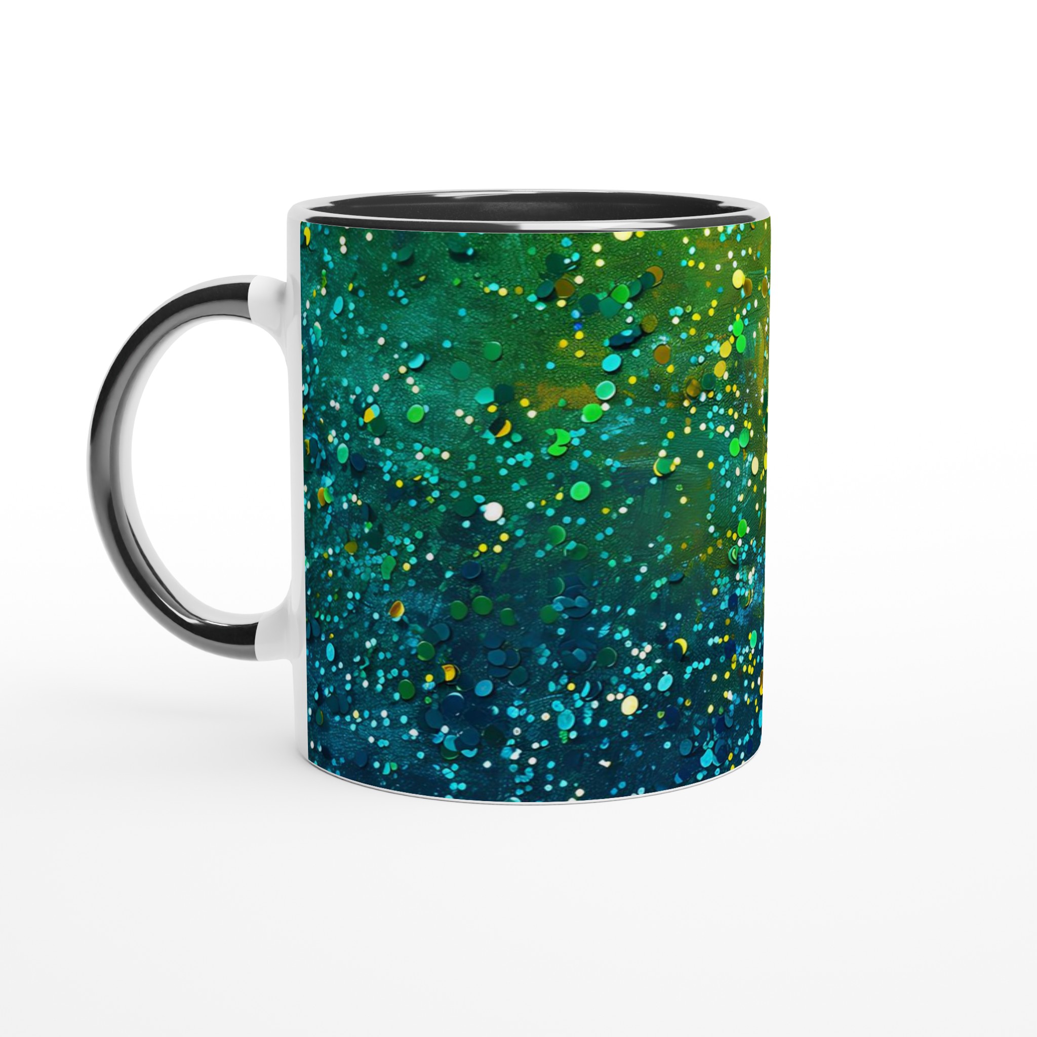 Vit 11oz keramisk mugg med glittrande festmotiv – välj bland sju färgstarka keramiknyanser 4 84a66b18-7303-4eb9-a1fd-37a5dd6cedf1