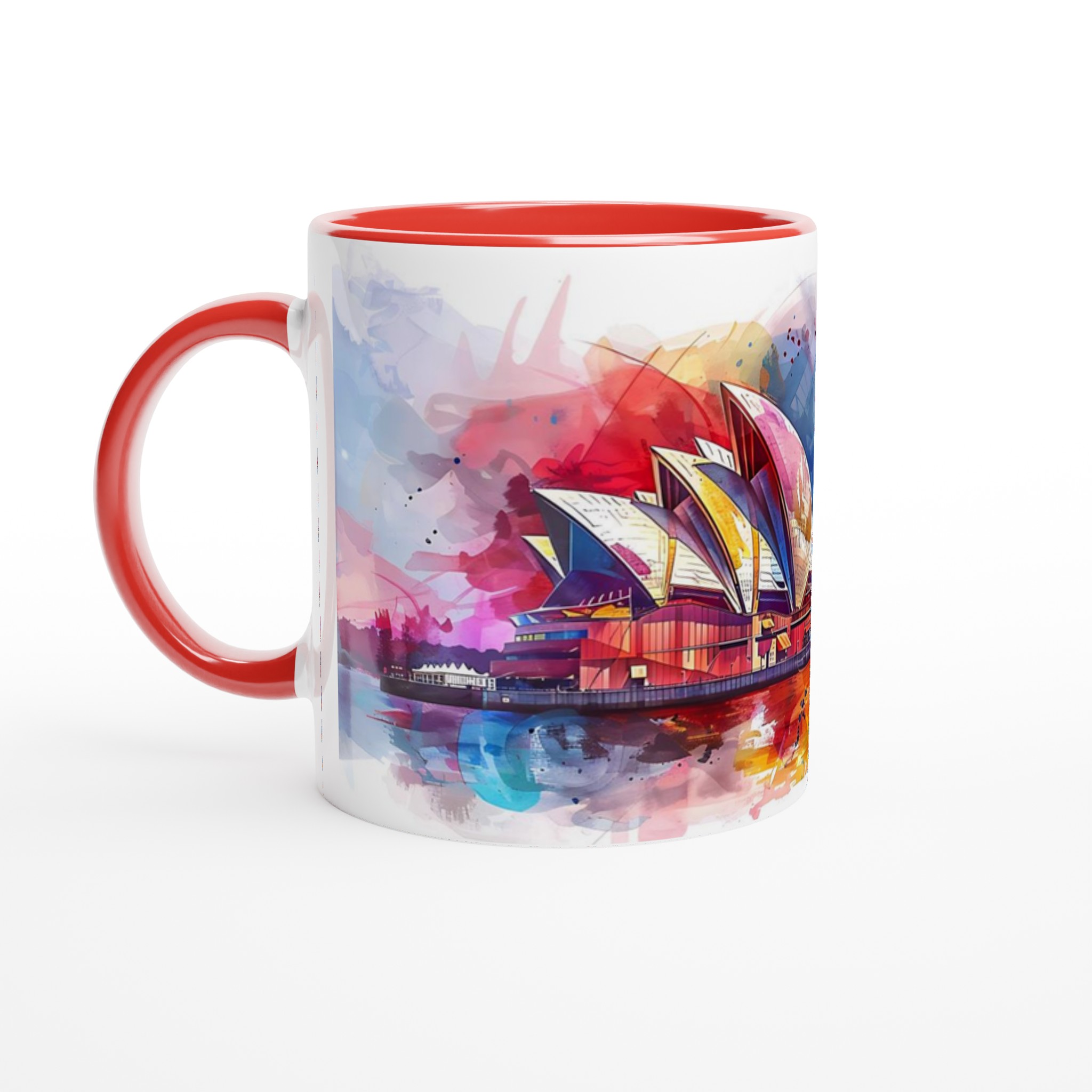 Abstrakt Akvarell Sydney Operahus Mugg – Färgstark Kaffemugg i Premium Keramik, 11oz 5 8521fd45-e9b0-45c5-81f4-ac29ddac576a