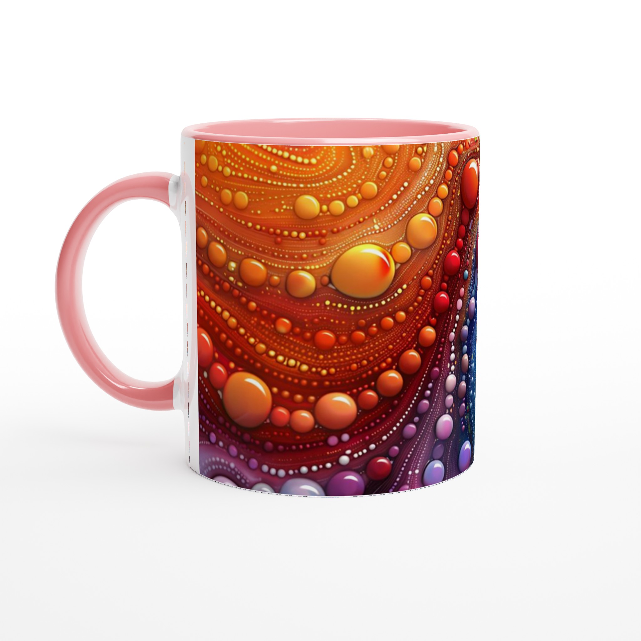 Abstrakt Färgglad Bubbelmugg - 11oz Keramikmugg i ditt Val av Sju Livliga Nyanser 6 85440564-0afa-4d33-b59d-a484d628ad68