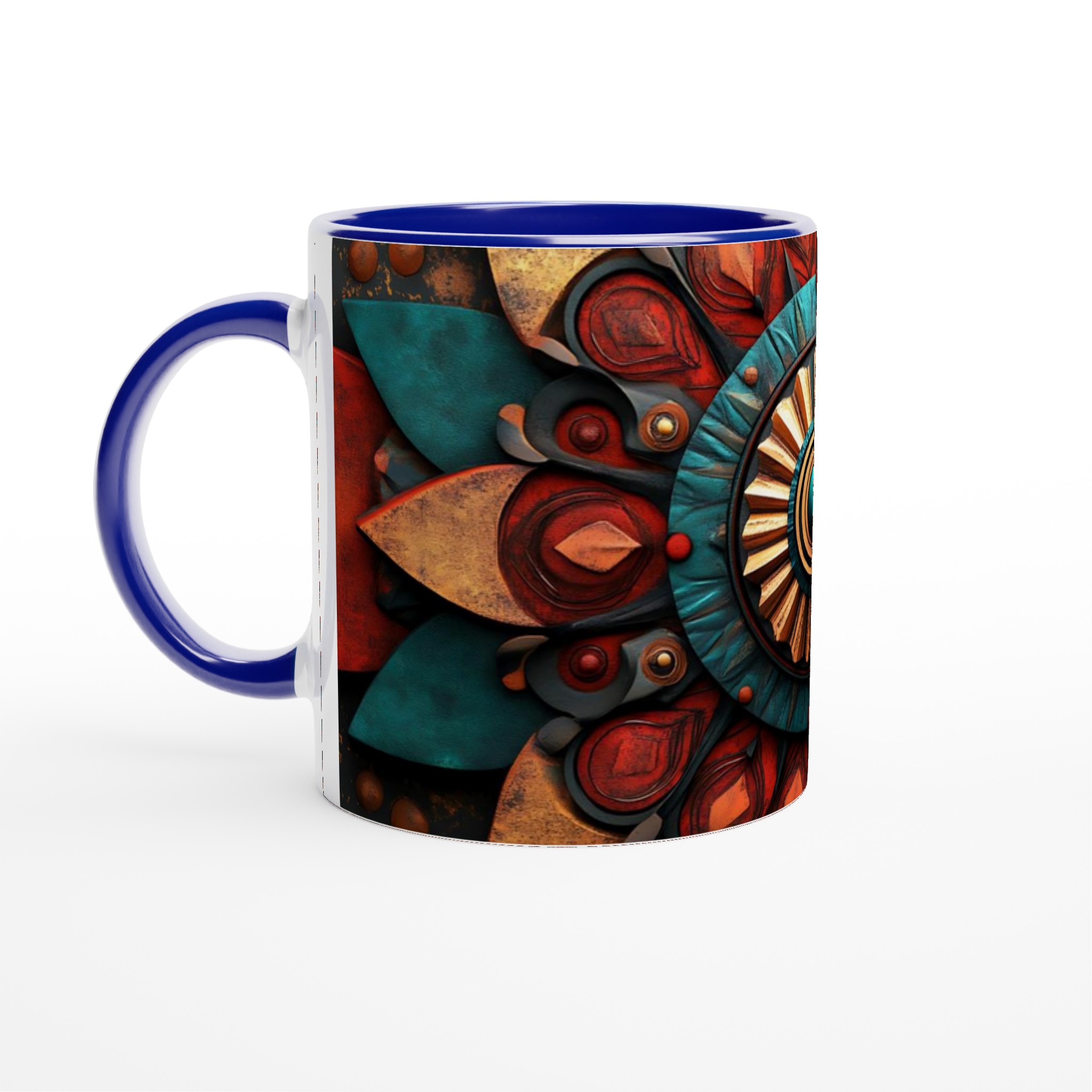 Aztec Inspired Keramikmugg - 11oz Mandala Mönster i Rött & Turkos 2 8550cb9d-fbf2-4a53-8777-0af1aa0a7de4