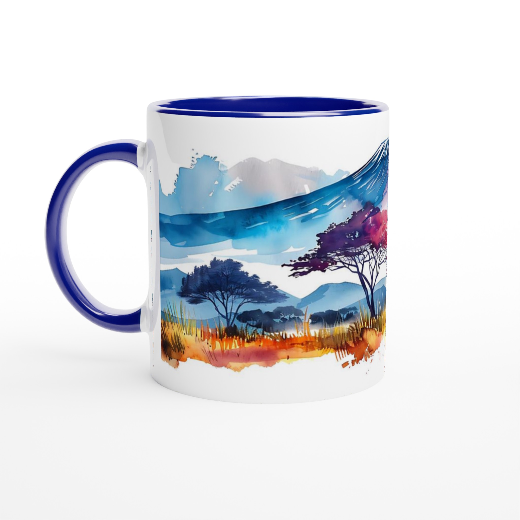 Mug med Akvarell Kilimanjaro Solnedgång – 11oz Keramikmugg i Sju Färger 2 8594687e-39aa-4533-beb9-9b46821fdc20