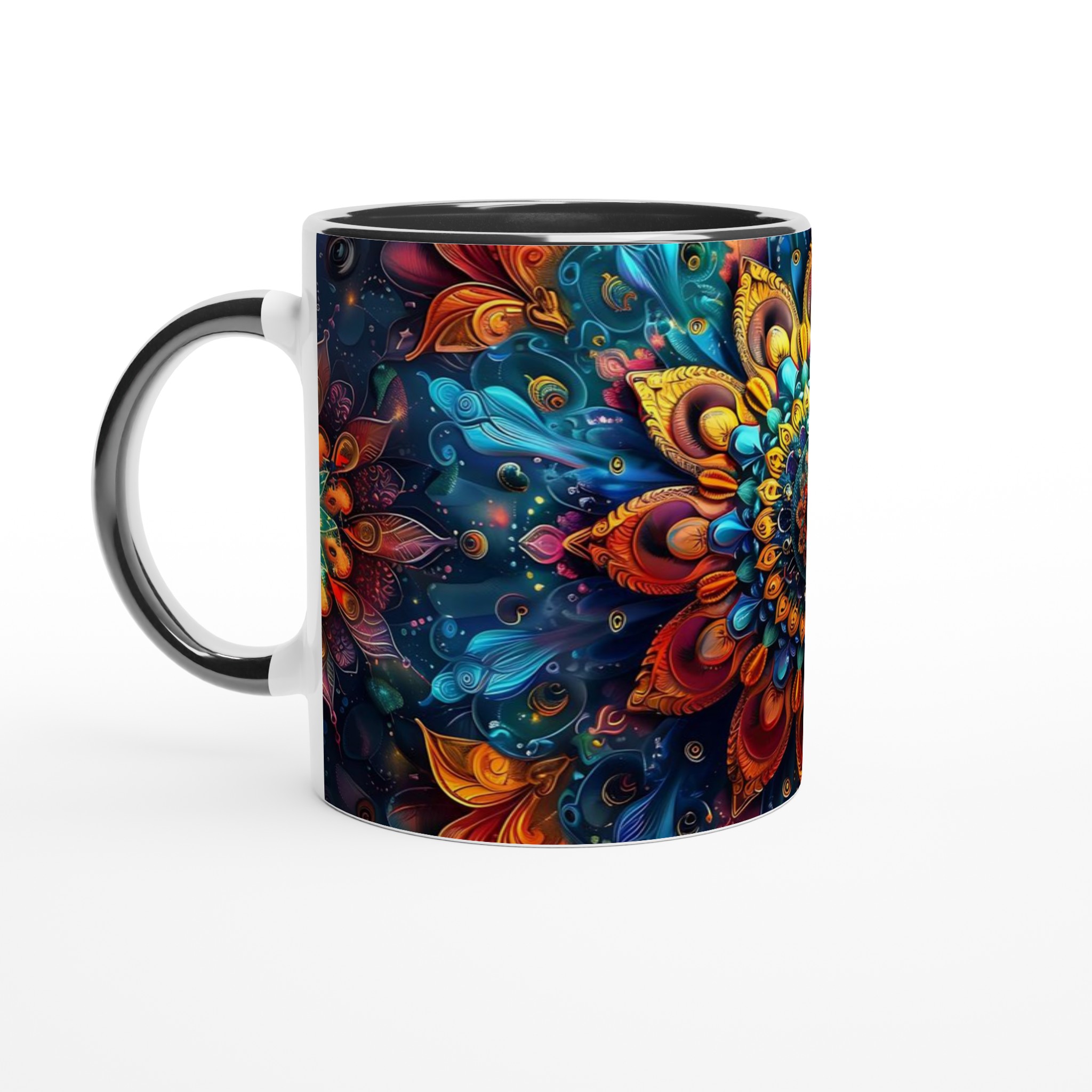 Kosmisk Mandala Keramisk Mugg – Konstnärlig Kaffekopp med Levande Mönster, Välj Din Färg! 4 859796a0-bd7c-4051-8a30-a7615176390a
