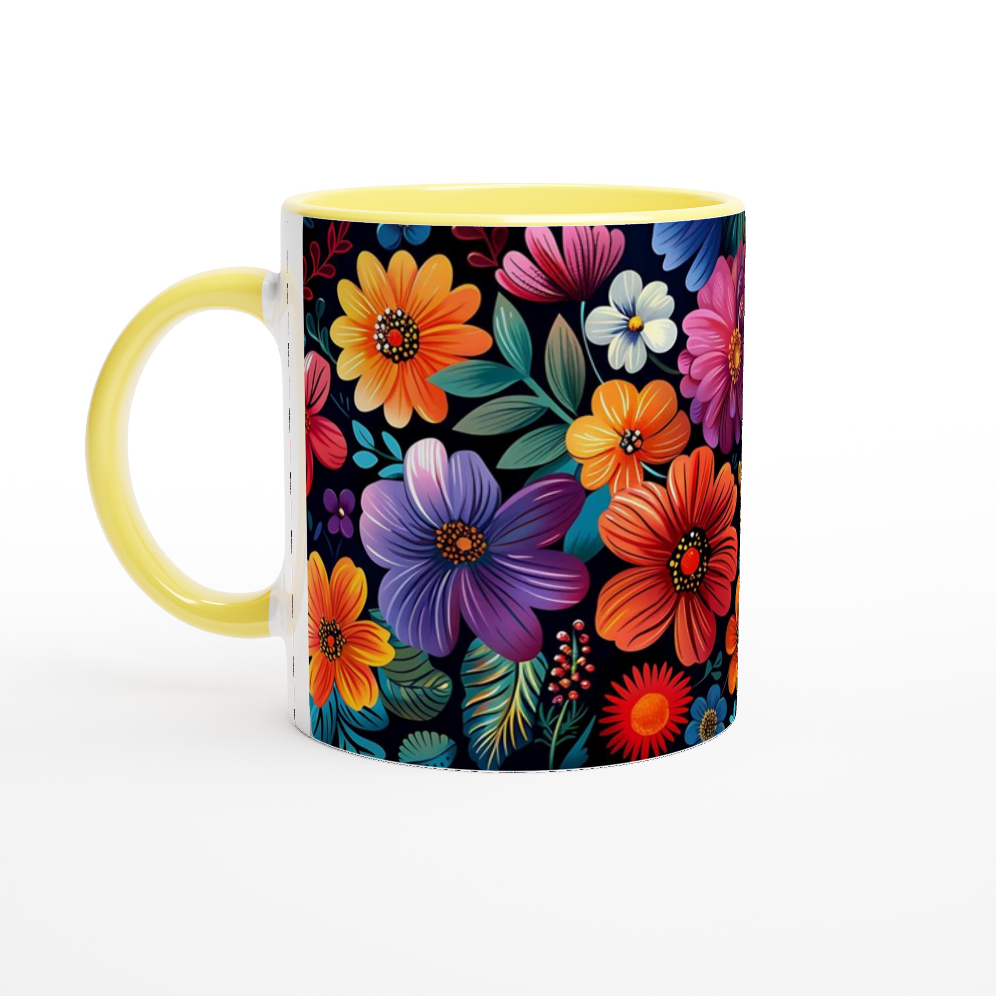Färgsprakande Blommönster Mugg – 11oz Keramisk Kaffekopp för en Glad Start på Dagen 3 85a7c786-7f54-44ce-85ef-1ddb97bc9bb1