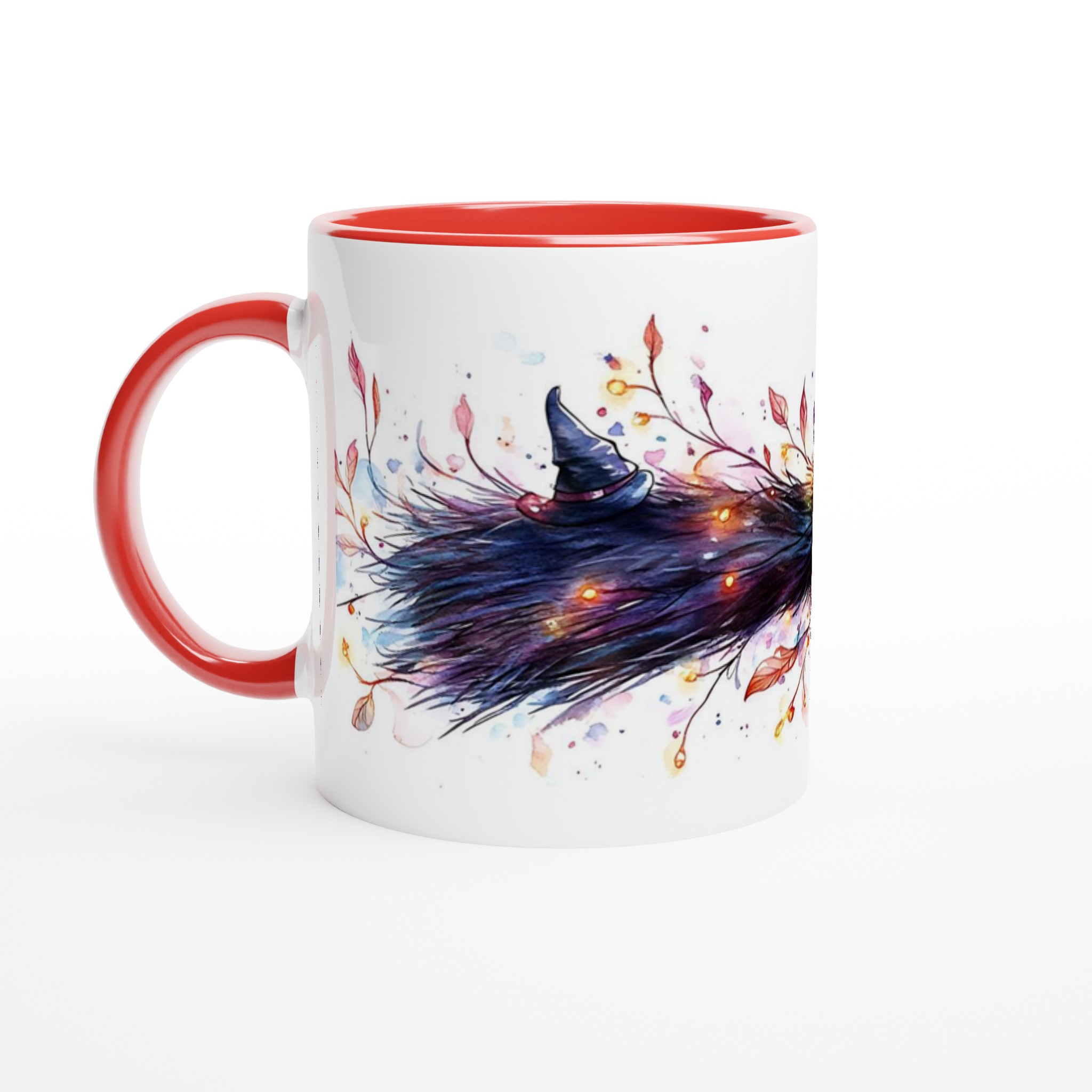 Magisk Häxkvast Mugg - 11oz Keramikmugg med Akvarelldesign & Personliga Färgval 5 85b6c47f-dbe0-4ee9-bf6c-c0bb111d1644