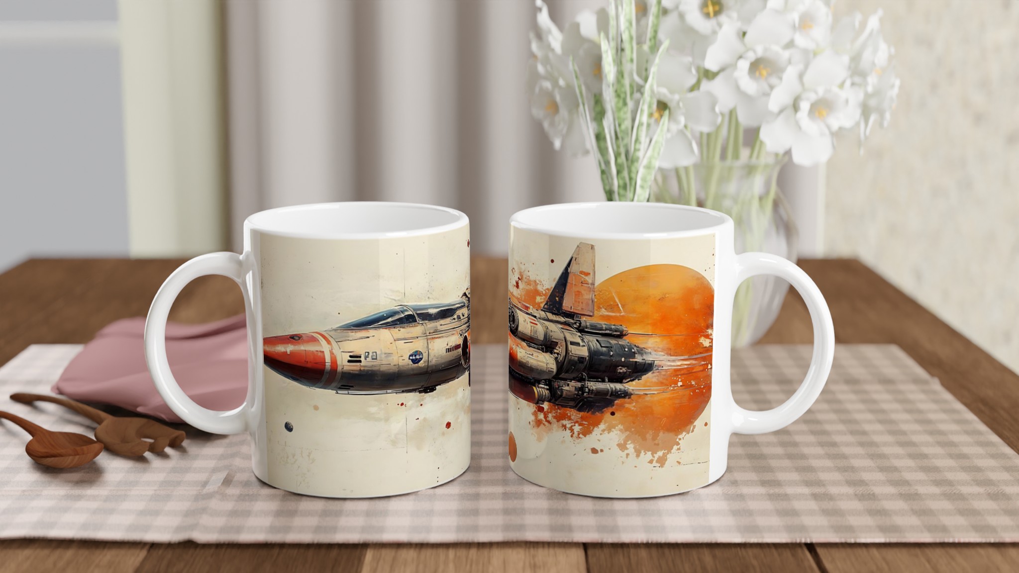 Space Explorer Ceramic Mugg - Sci-Fi Konst inspirerad av Världsrymden, 11oz, Välj din Färg 10 86039439-5c2c-4369-9dbd-99dae5f09ee9
