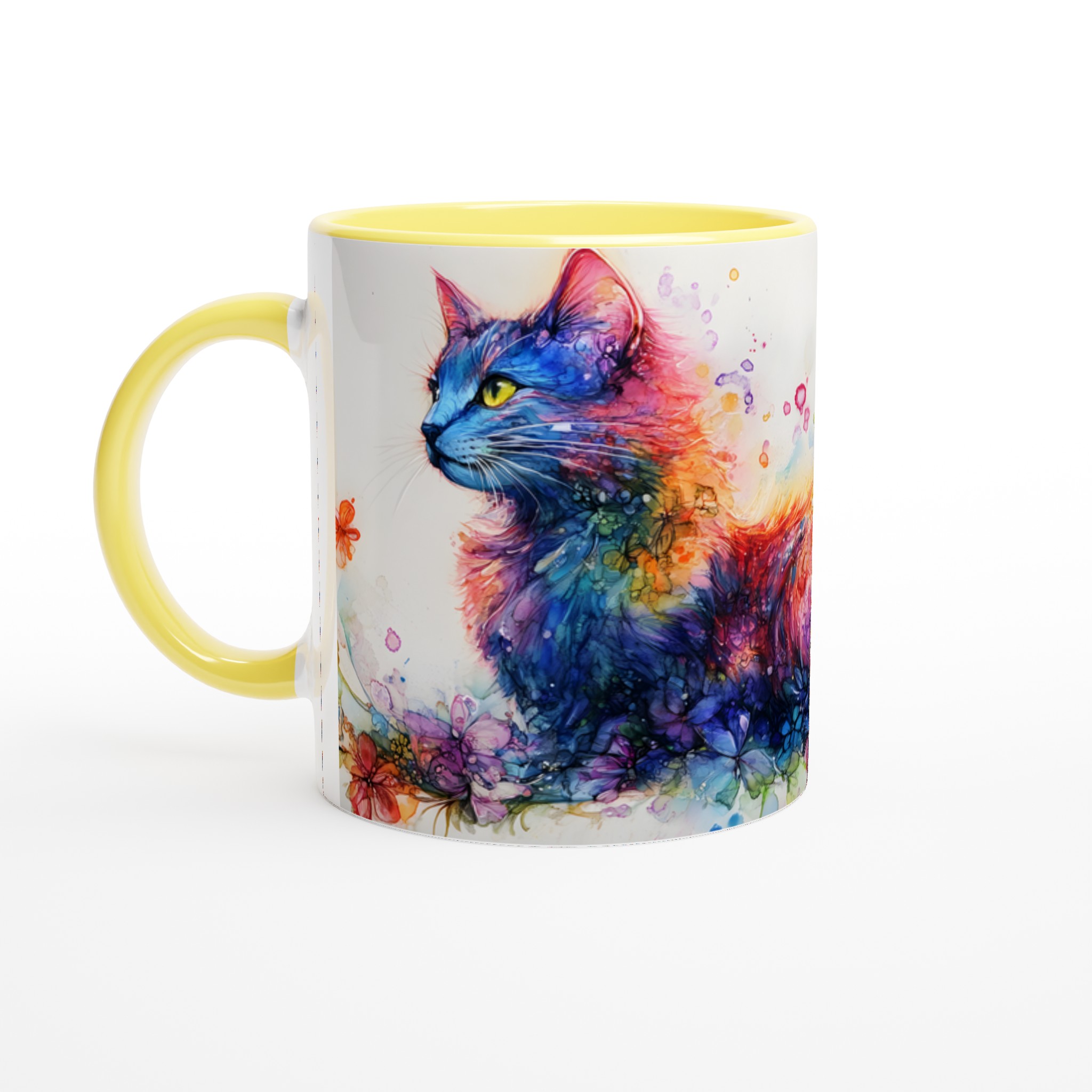 Färgsprakande Kattaquarell Keramisk Mugg – Konstnärlig Kaffestund med Valfri Färg! 3 860aa0e8-2adb-4c5f-830a-9db6604414a9