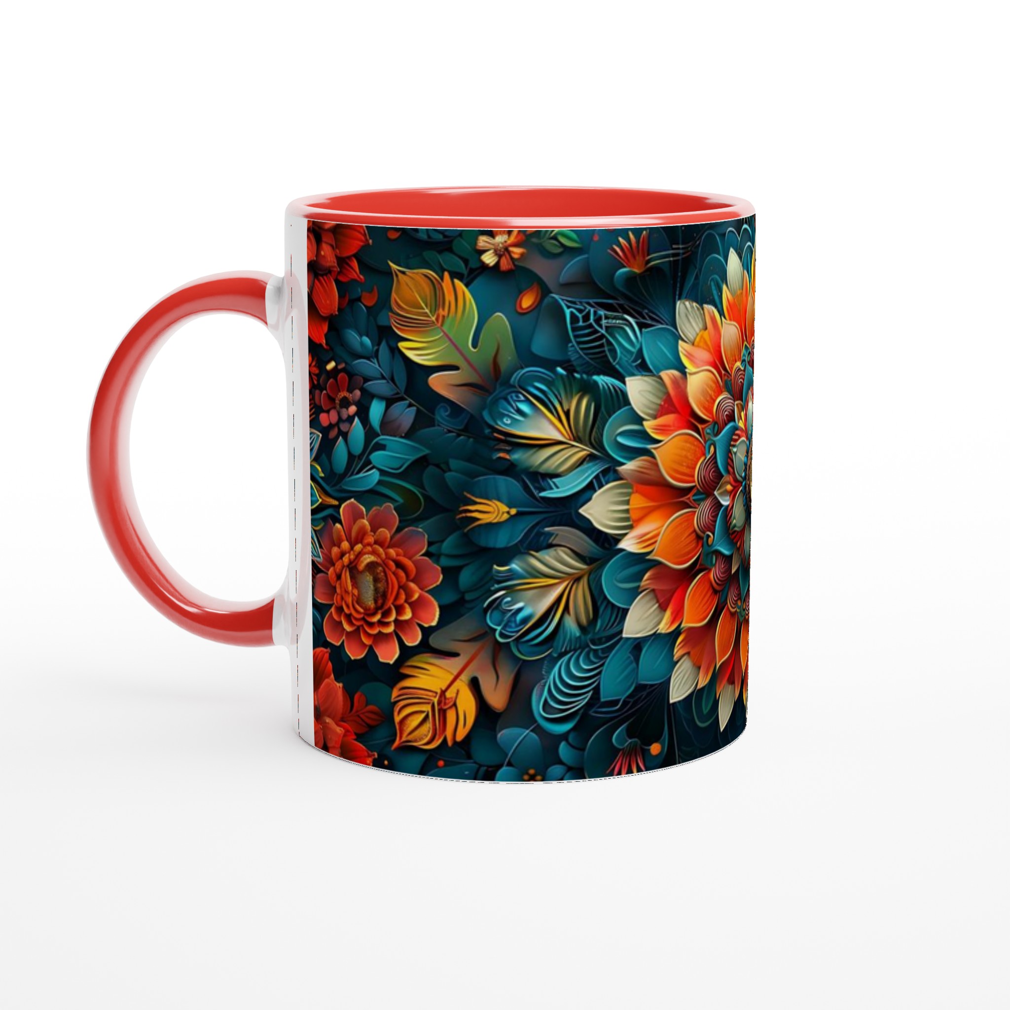 Tropisk Färgexplosion – 11oz Keramikmugg med Levande Blomdesign i ditt Val av Färg 5 861ae9d9-27a7-4c39-a4ac-8e5eba2d6221