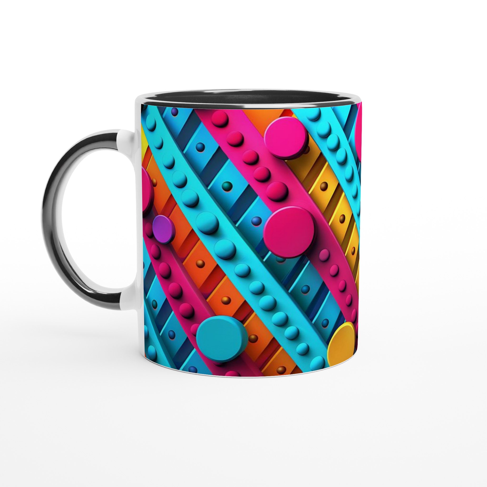 Mångfärgad Pop Art Keramikmugg – 11 oz kaffemugg med dynamisk design i ditt val av sju livfulla färger 4 86301f58-e137-405d-84de-ebf7c55f5e3c