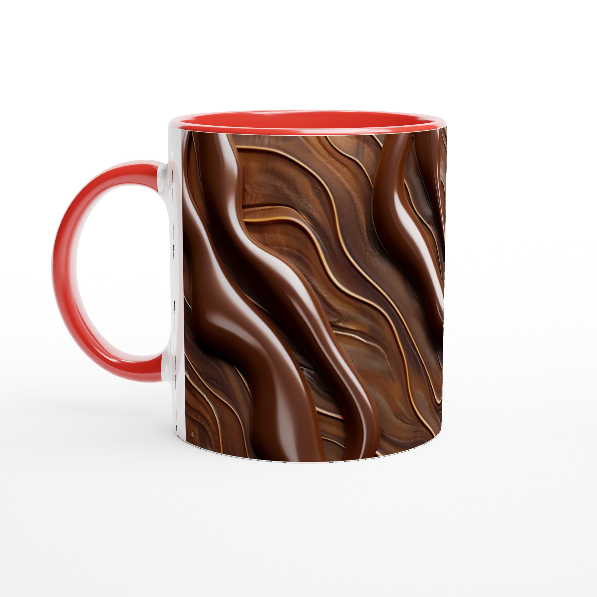 Vit 11oz keramisk mugg med elegant chokladbrunt mönster – välj bland sju stilrena färger 5 86af874f-8256-4d9d-b588-40ef3c977a37