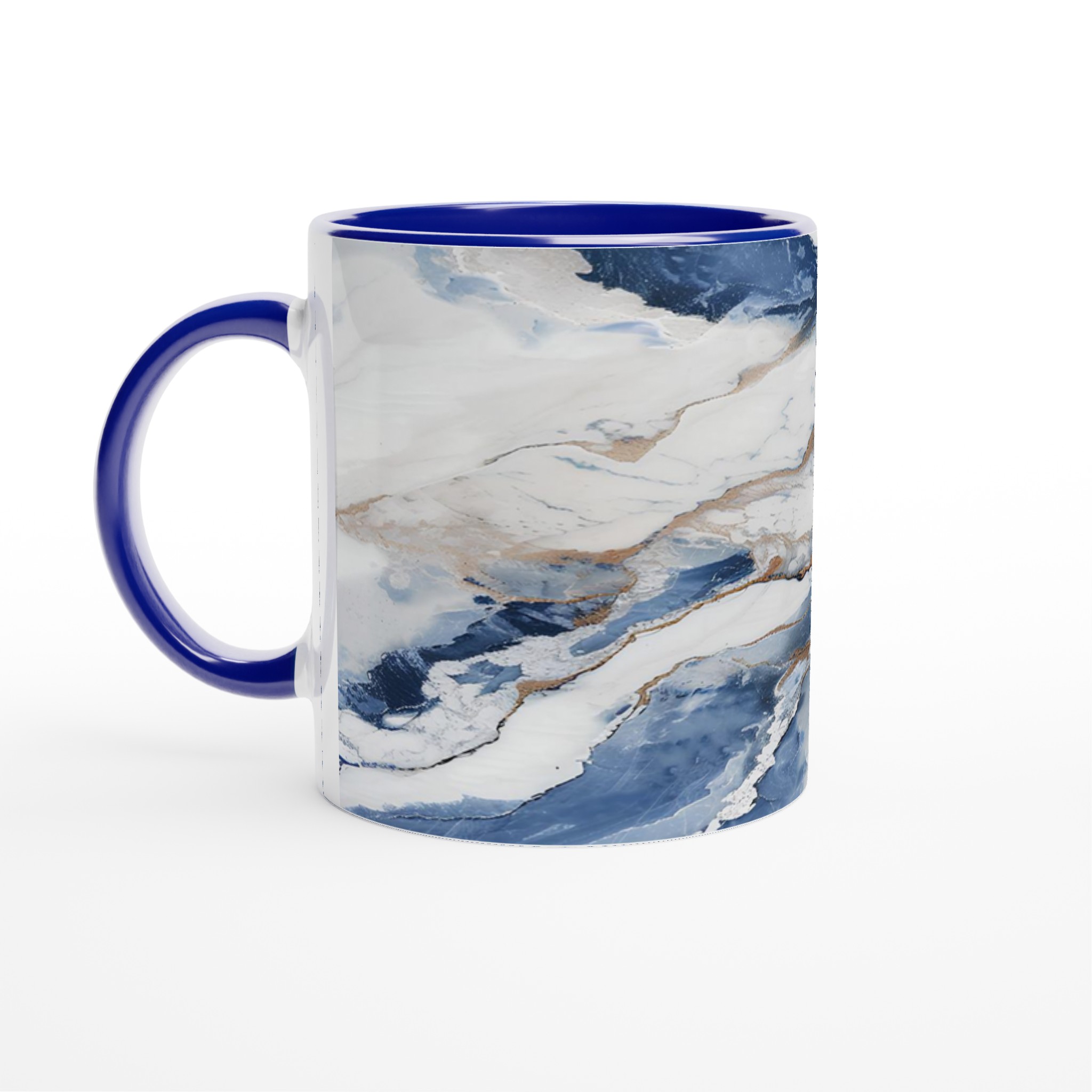 Abstrakt Marmor Mugg – Blå & Guld Konst för Din Kaffestund, 11oz Keramik 2 86ccd401-a93a-4a19-a3d1-adb5f5e72258