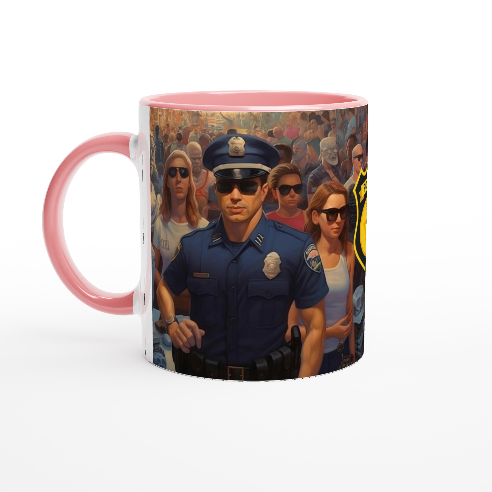 Vit 11oz keramisk mugg med djärvt polismotiv – välj mellan 7 färgstarka keramiska nyanser 6 86d014d3-fcae-49f0-987a-7b9e07776dfe