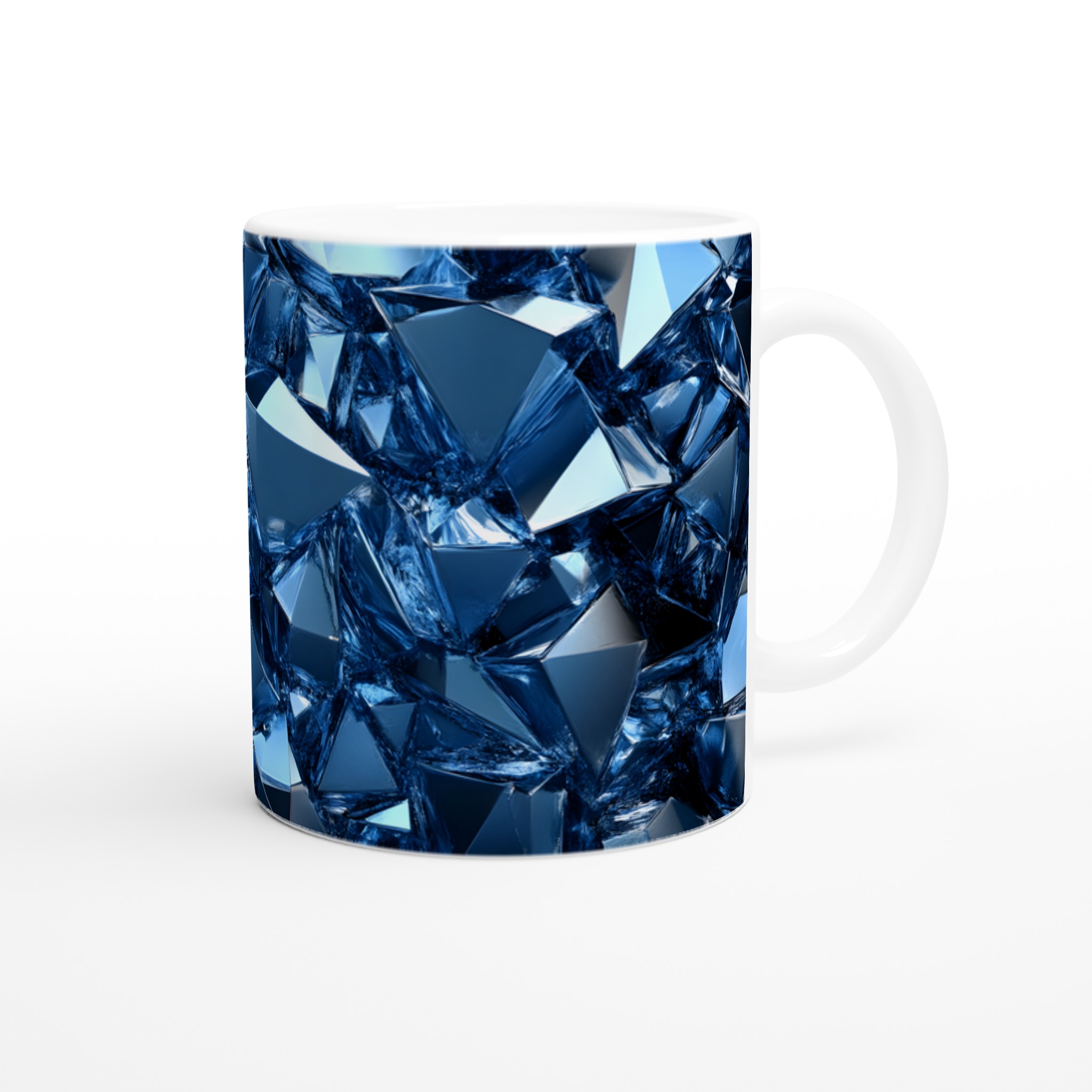Djupblå Kristallmugg – 11oz Keramisk Mugg med Glittrande Geometrisk Design i Valfri Färg 9 871129cf-b042-4324-8740-614e38978310