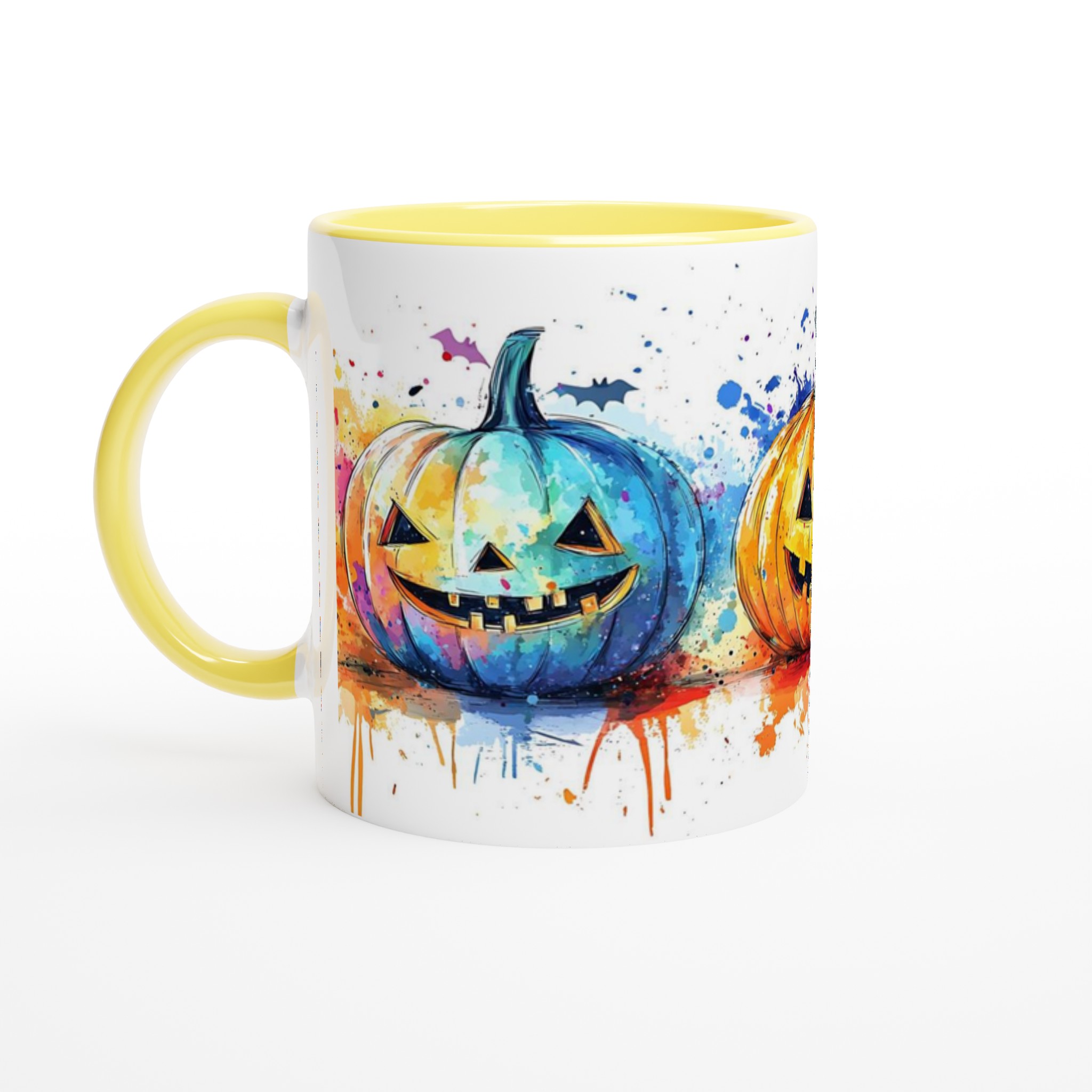 Färgsprakande Halloween-Mugg – Lekfull Jack-o'-Lantern i Akvarellstil, Välj bland 7 Livfulla Färger! 3 8722075c-5150-41b2-a23f-7c6f06341bb1