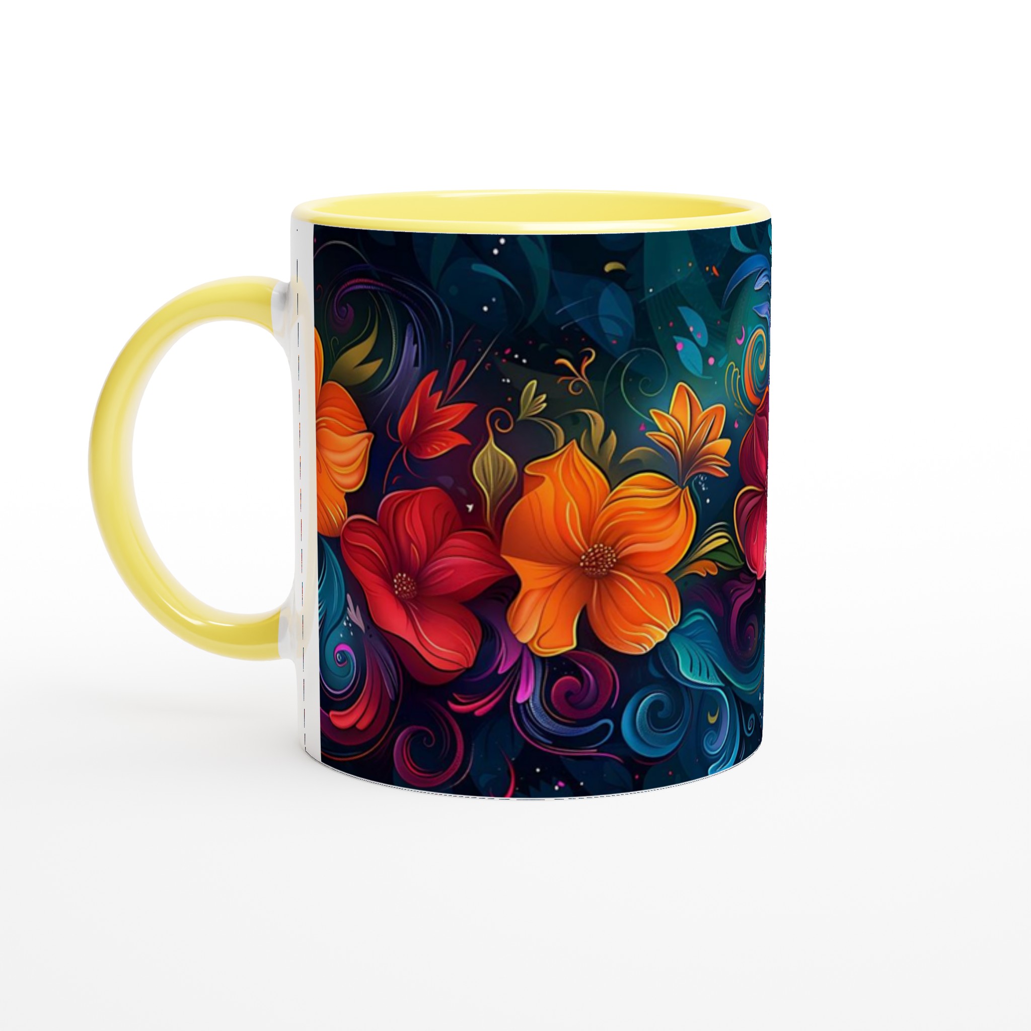Färgexplosion Blommor Keramikmugg - 11oz, Välj mellan 7 Strålande Färger! 3 873628be-118c-4fab-a9bb-1cf758dd4815