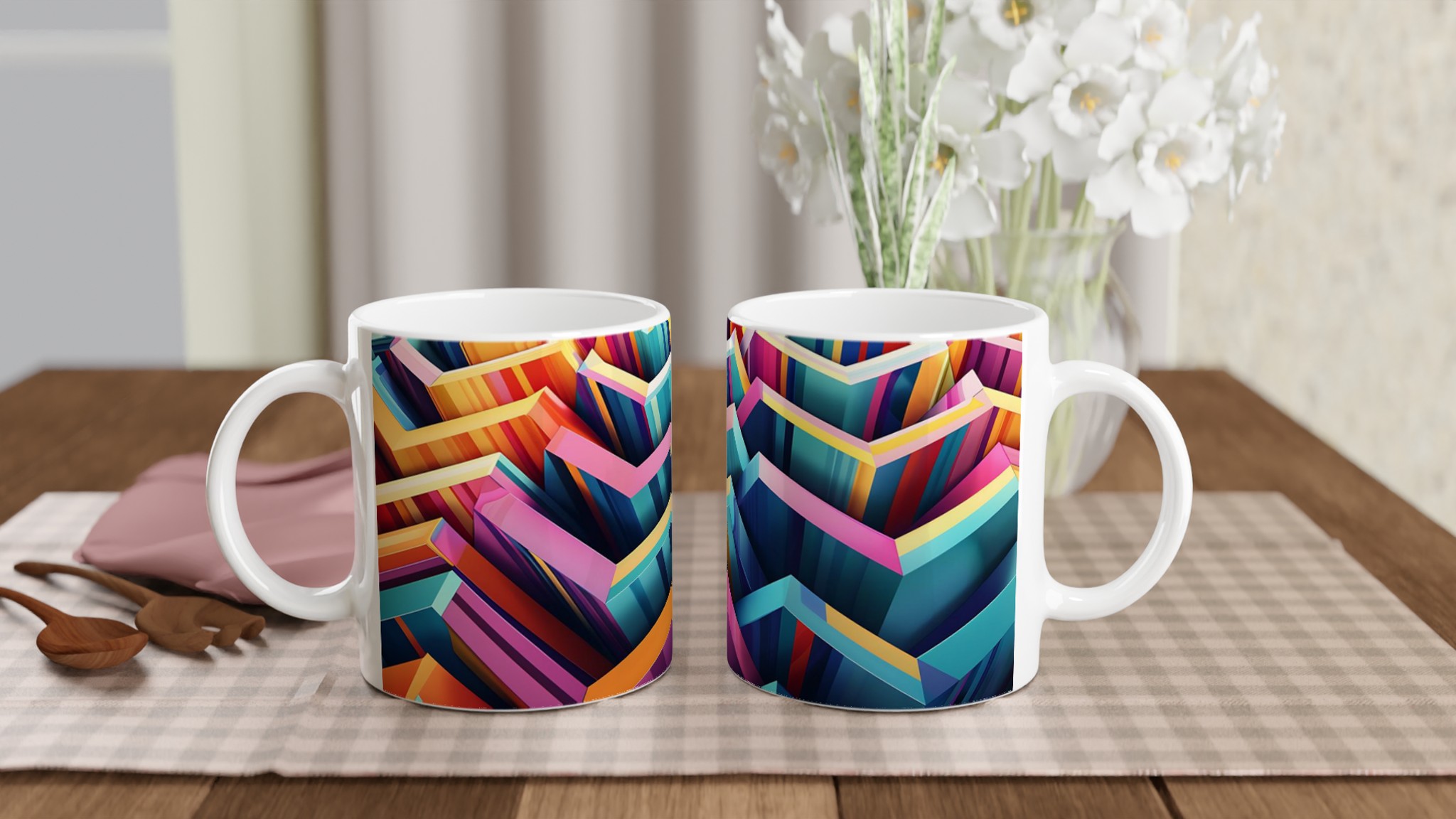 Abstrakt Chevron Mugg – Färgstark Keramik för Din Kaffestund i Valfri Färg! 10 87490ab6-ecf1-4b10-8f7c-3bdba03982de