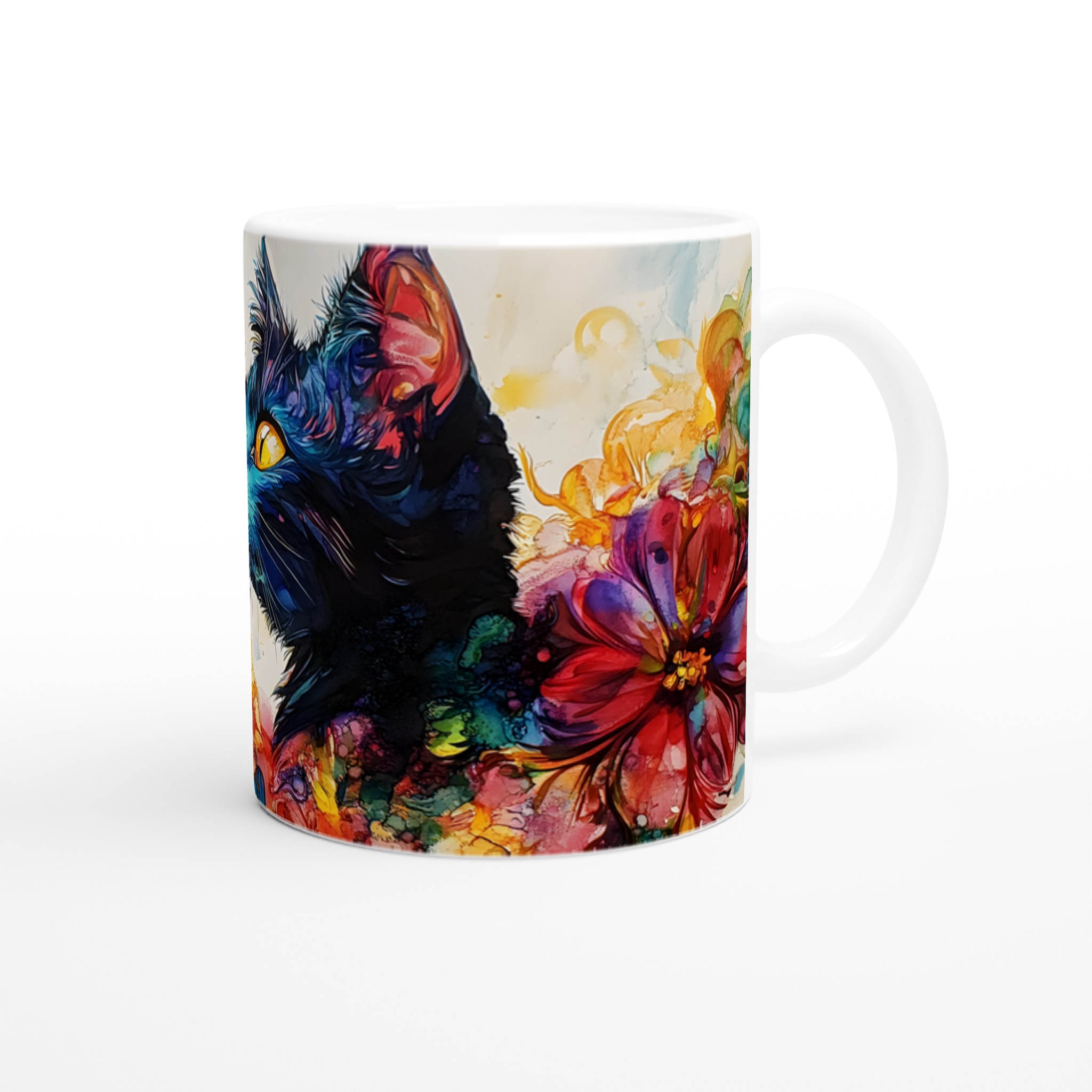 Färgsprakande Katt & Blommor Keramikmugg – Välj din favoritfärg! 9 8756a25b-021f-4fe8-9bc2-3011fc1a6df7