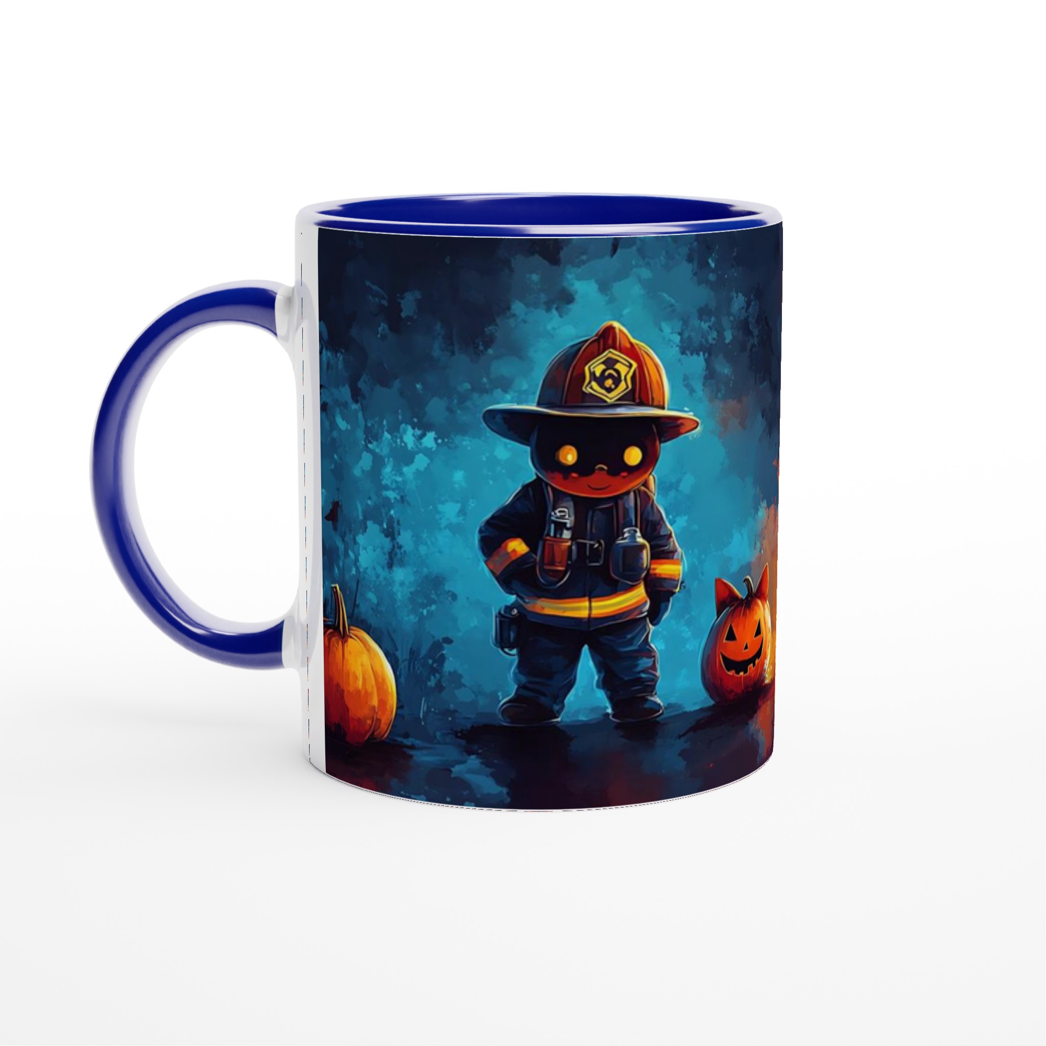 Söt Halloween-Brandman Mugg – Unik 11oz Keramikmugg i ditt val av sju livliga färger 2 87588301-3d42-490b-a1fb-cd00dba66780