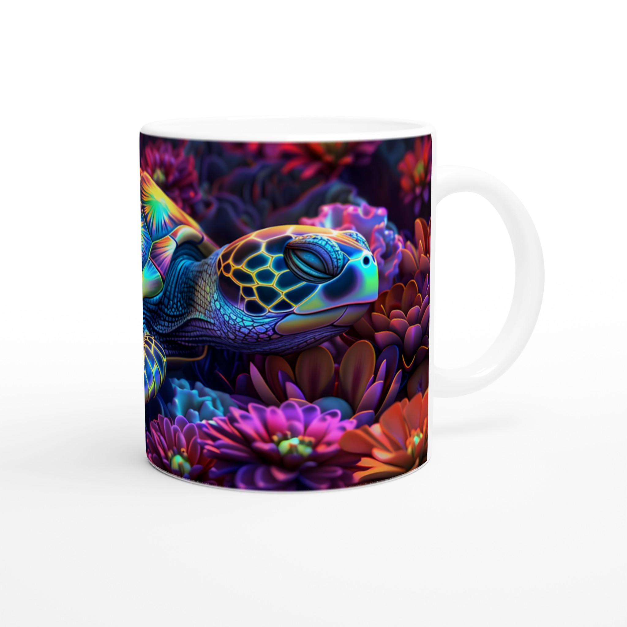 Neon Havssköldpadda 11oz Keramisk Mugg – Konstfullt Tryck, Välj Din Färg! 9 8774d26f-6157-40ba-b99d-01505d48dd71